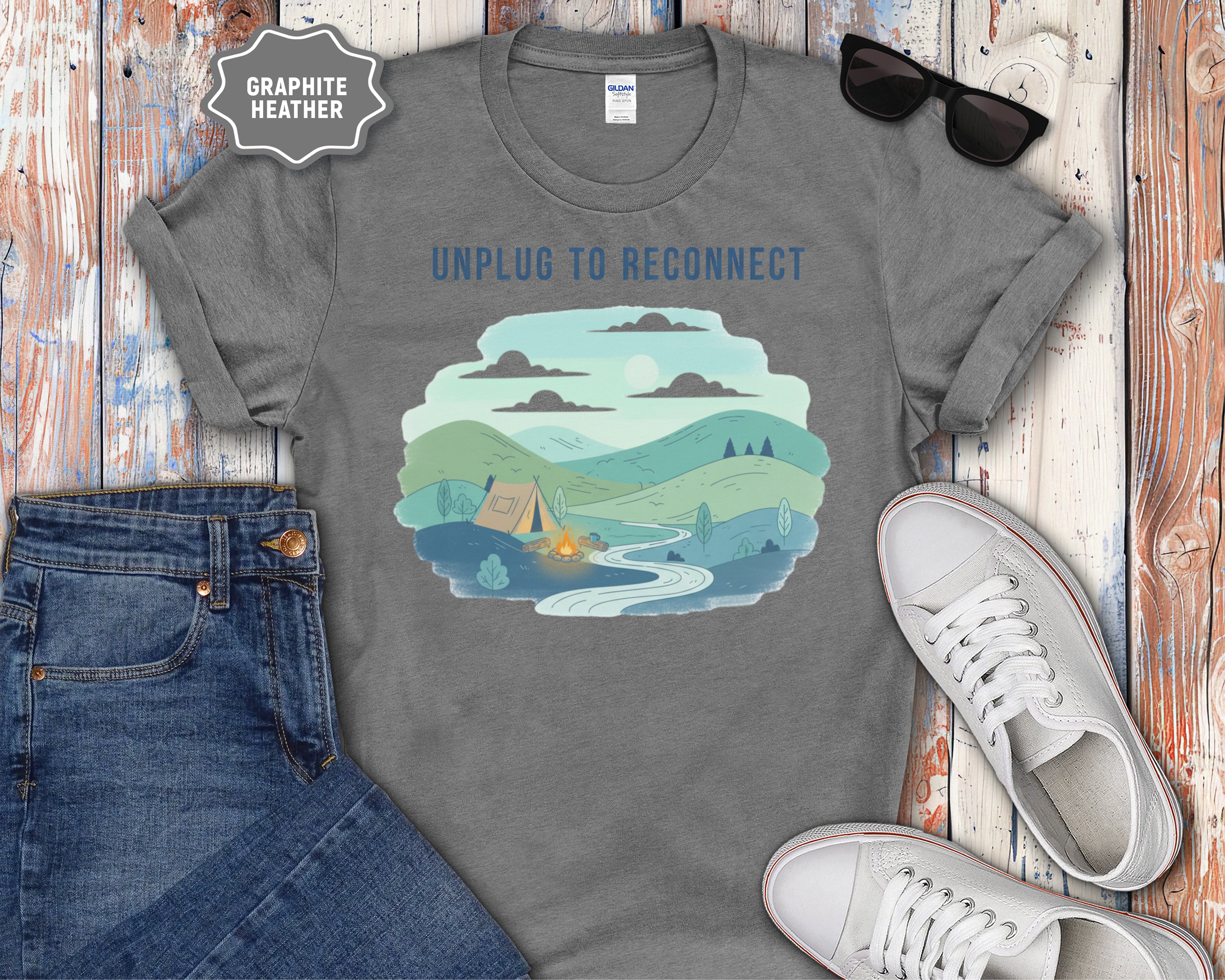 Unplug to Reconnect Camping T-Shirt