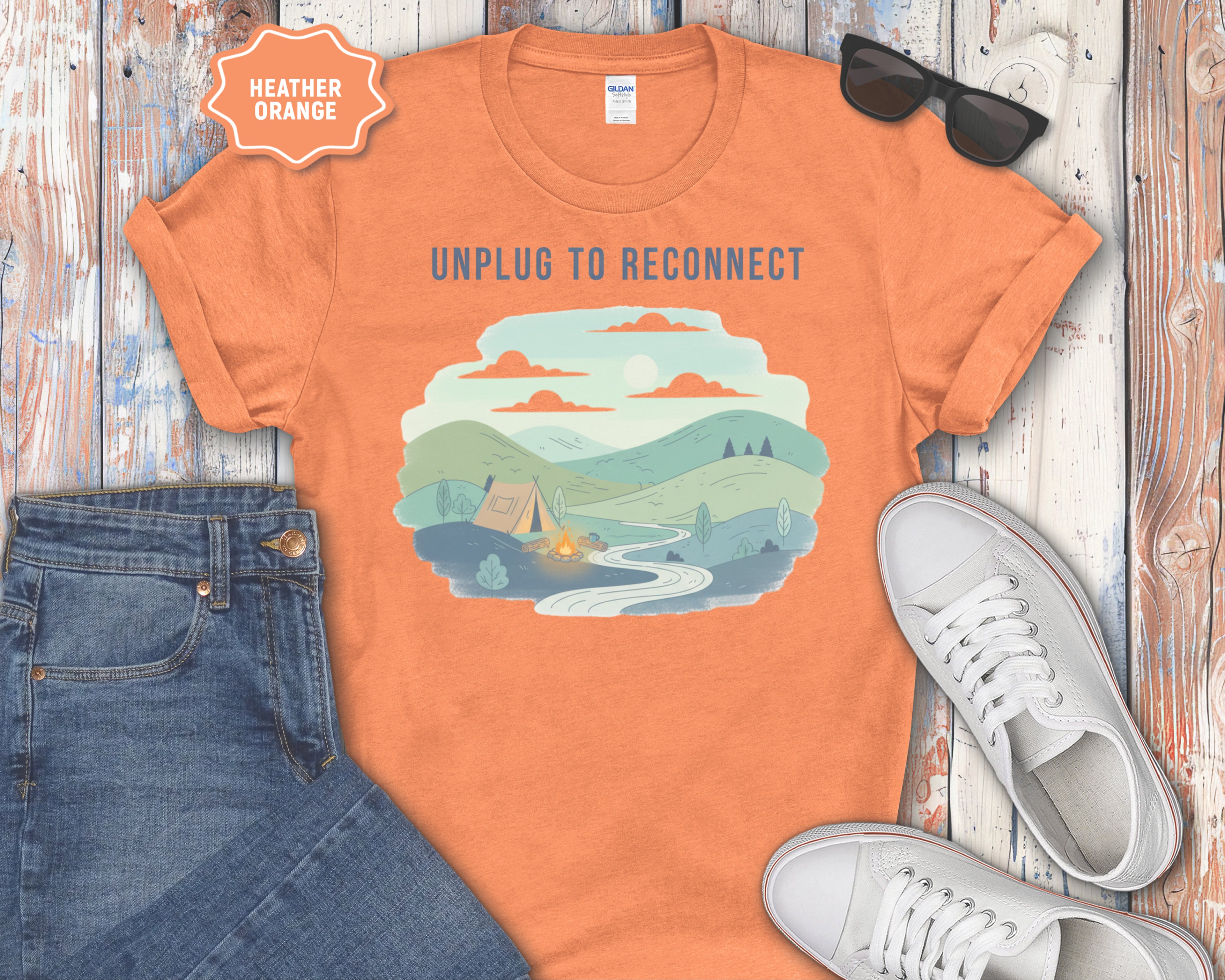 Unplug to Reconnect Camping T-Shirt