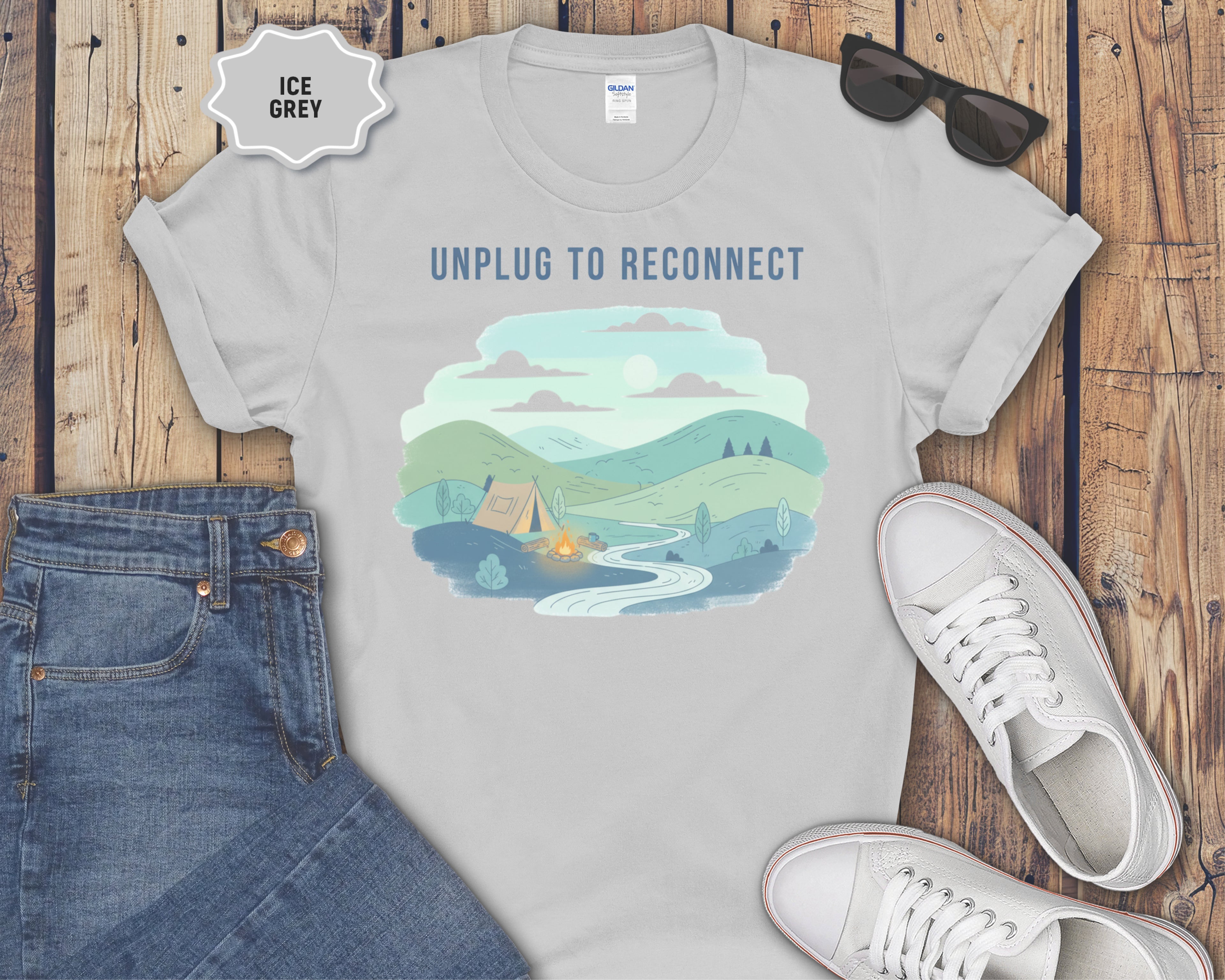 Unplug to Reconnect Camping T-Shirt