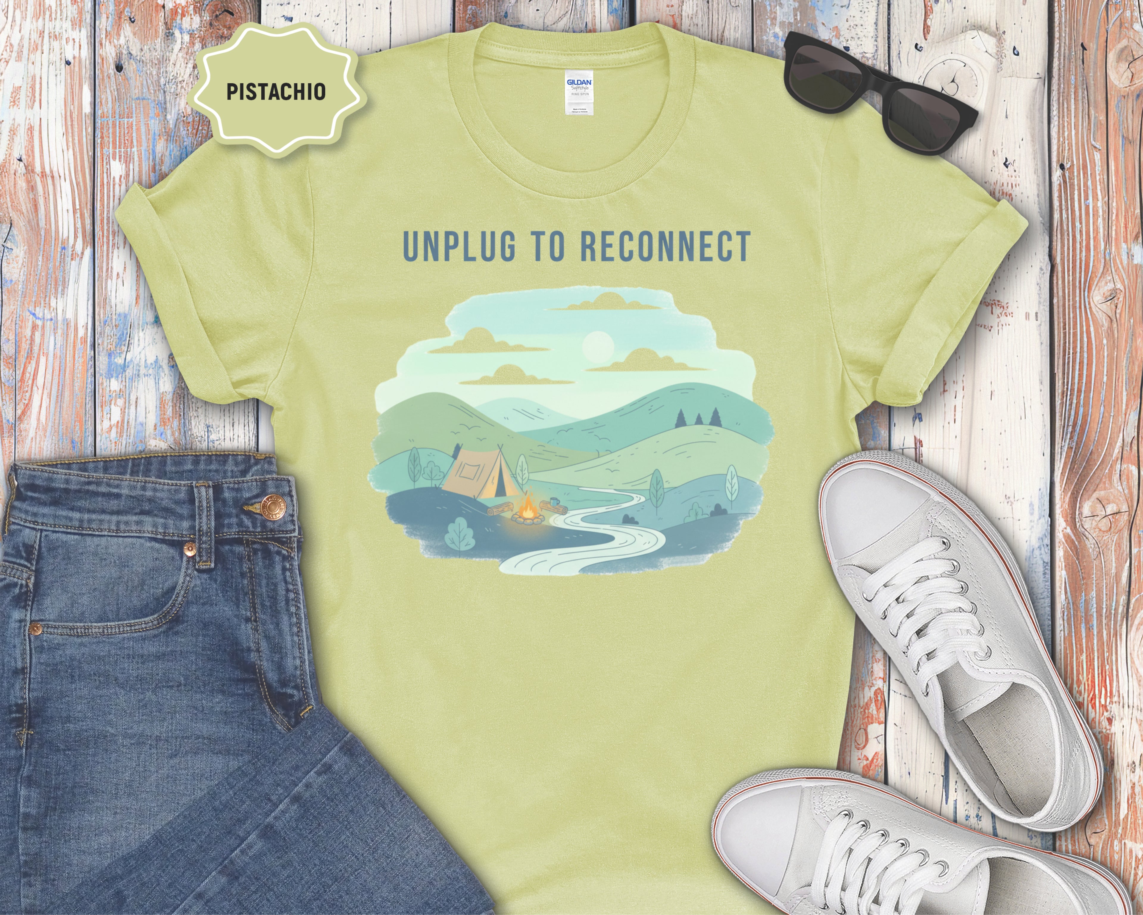 Unplug to Reconnect Camping T-Shirt