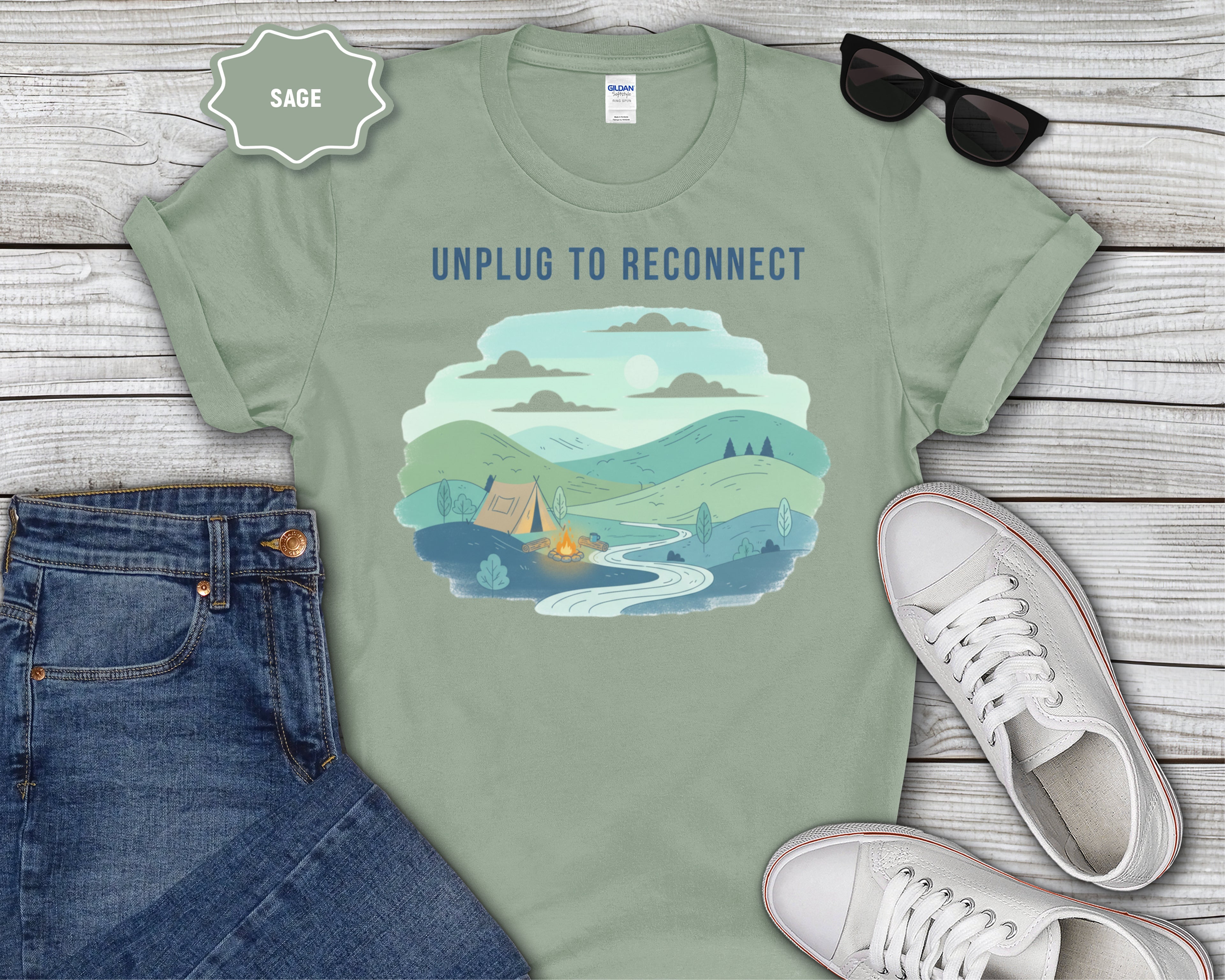 Unplug to Reconnect Camping T-Shirt