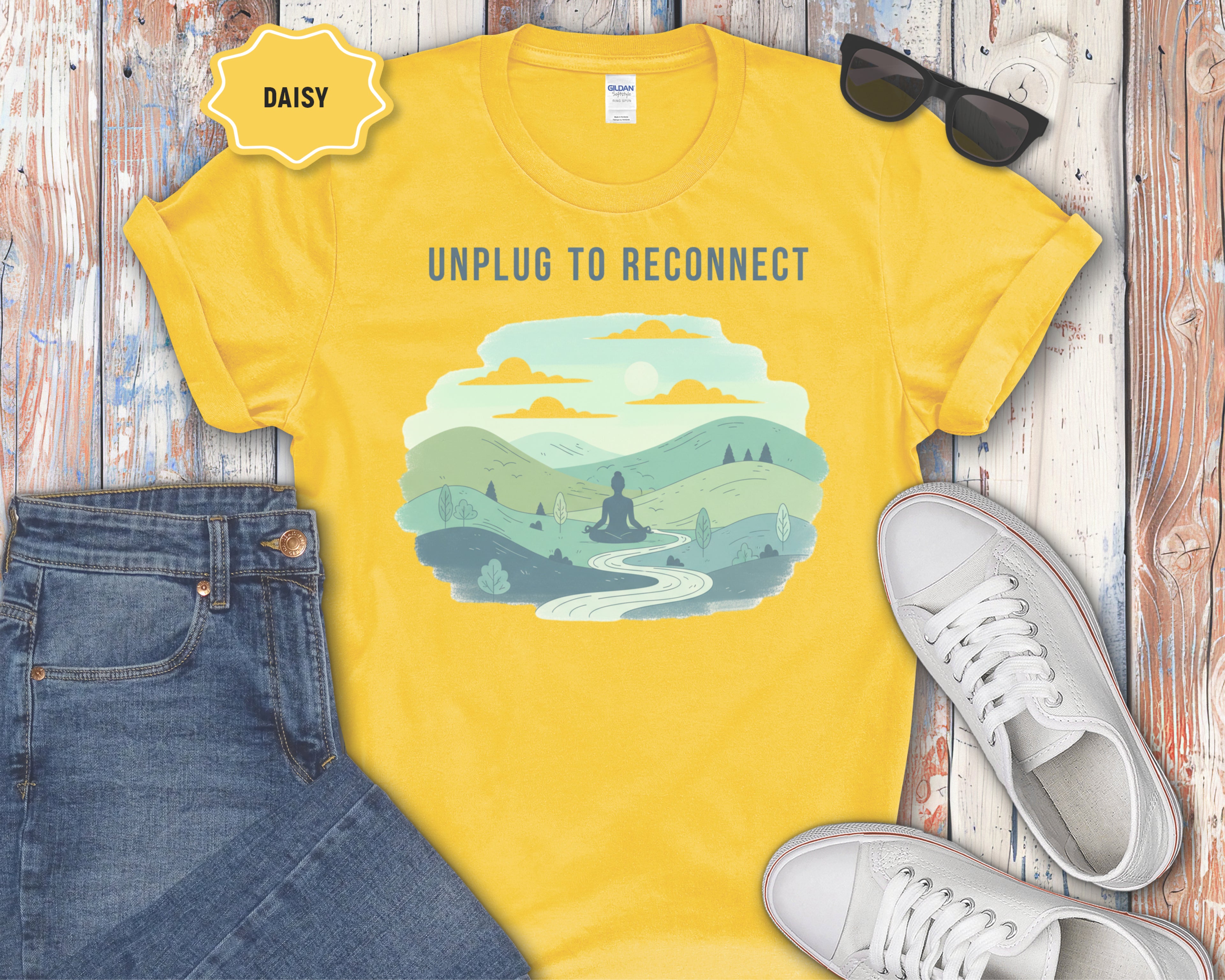 "Unplug to Reconnect" Mindfulness Tee
