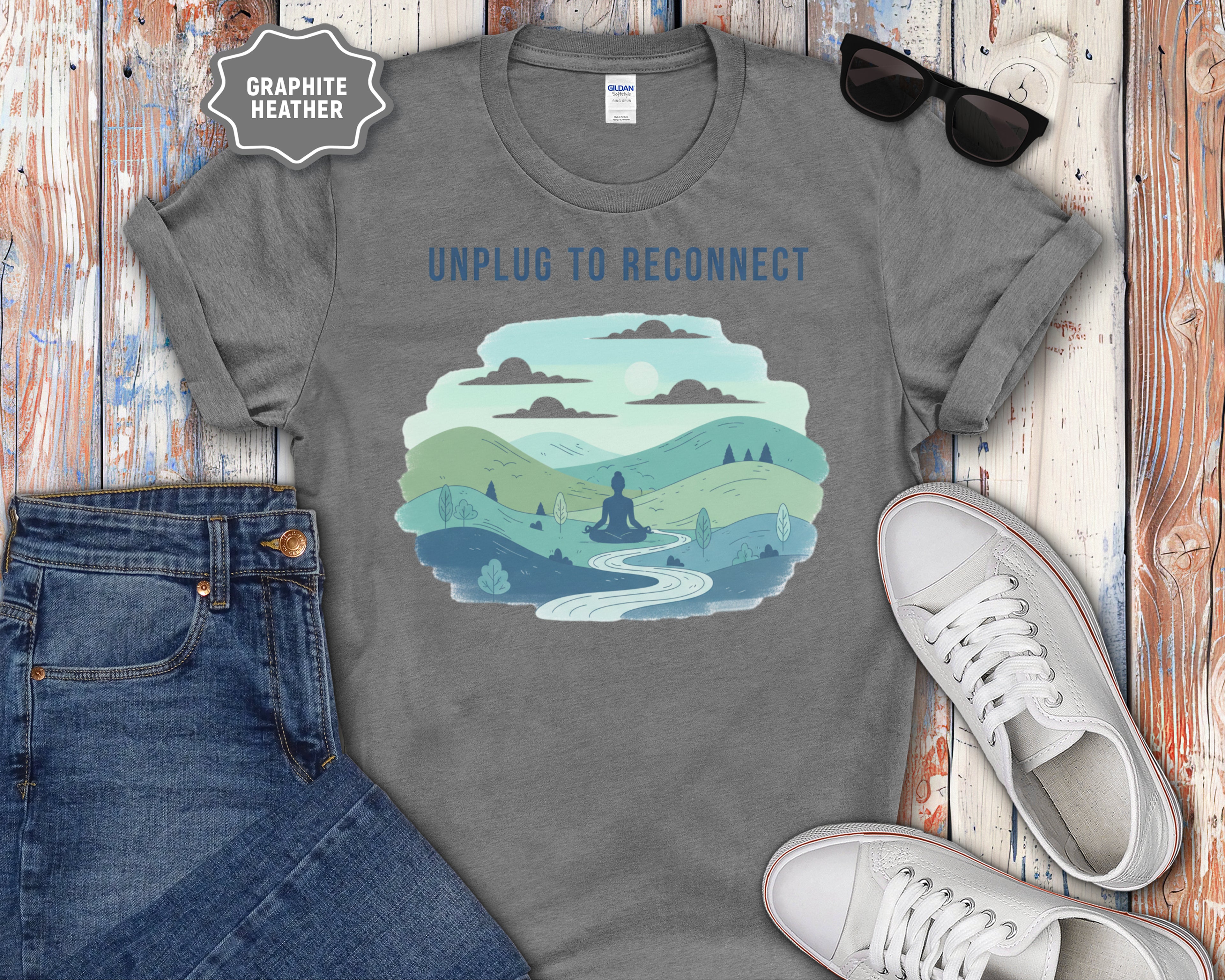 "Unplug to Reconnect" Mindfulness Tee