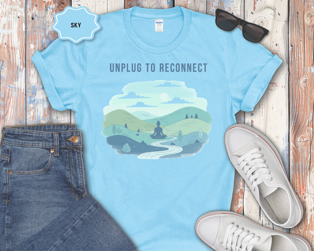 "Unplug to Reconnect" Mindfulness Tee