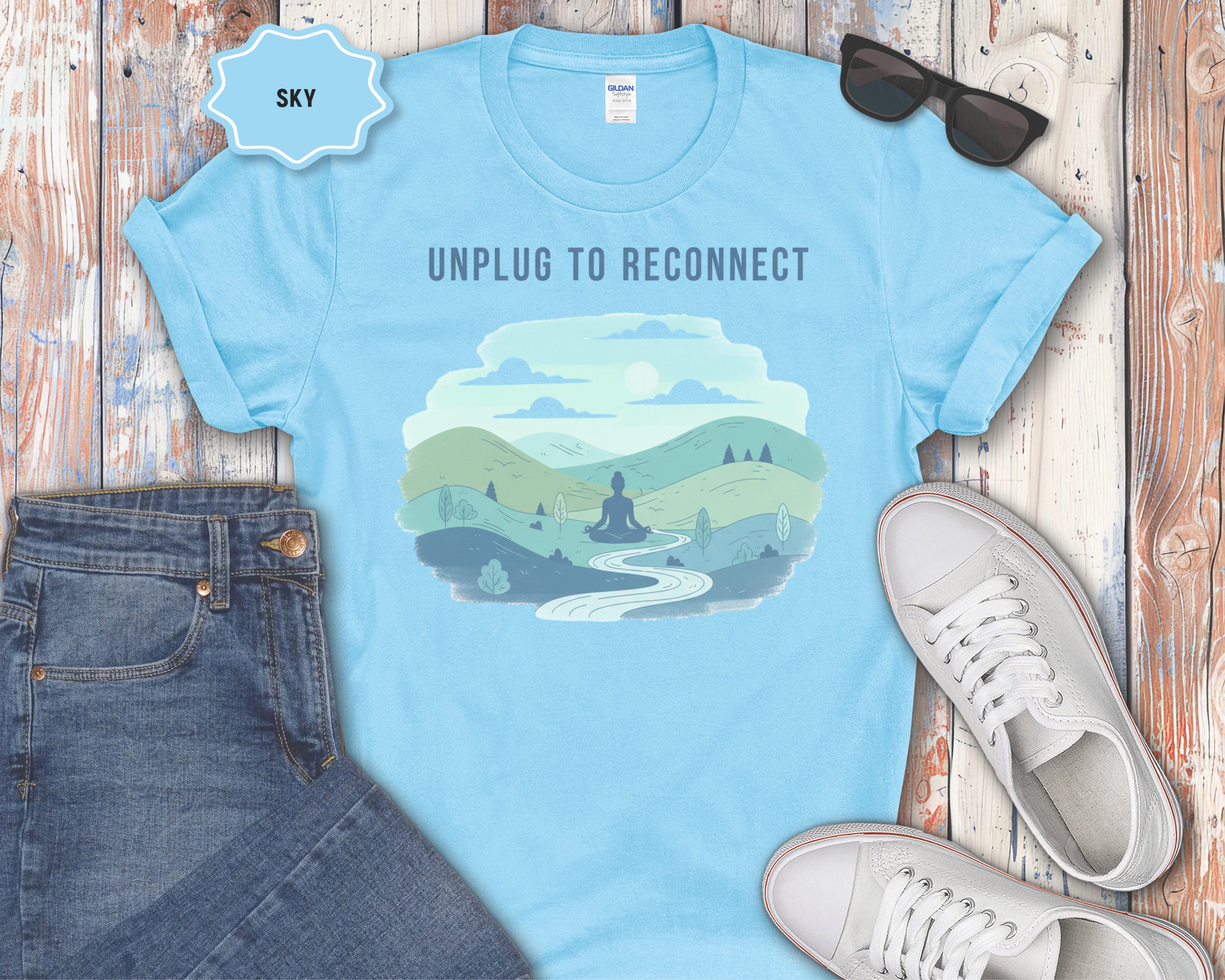 "Unplug to Reconnect" Mindfulness Tee