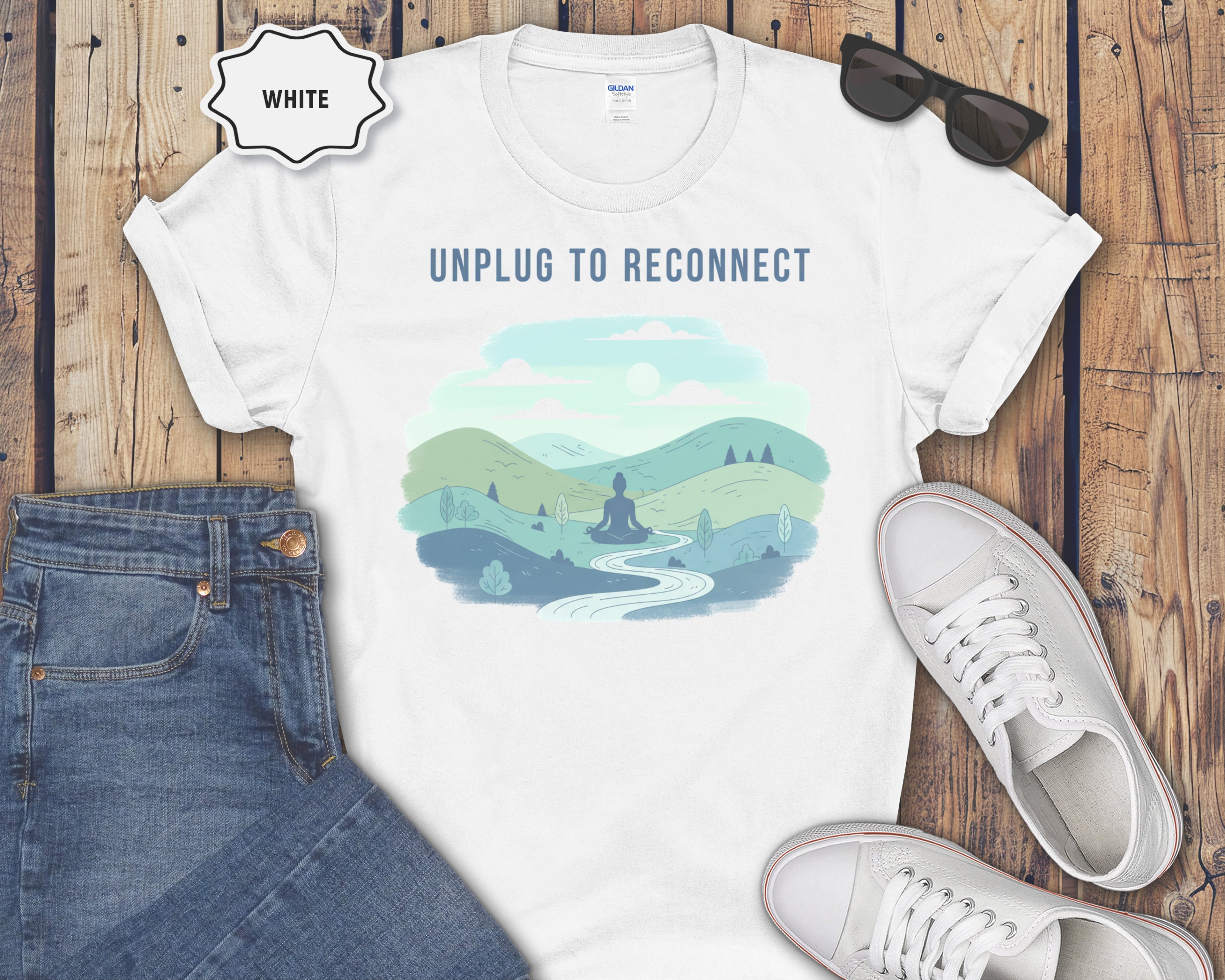 "Unplug to Reconnect" Mindfulness Tee