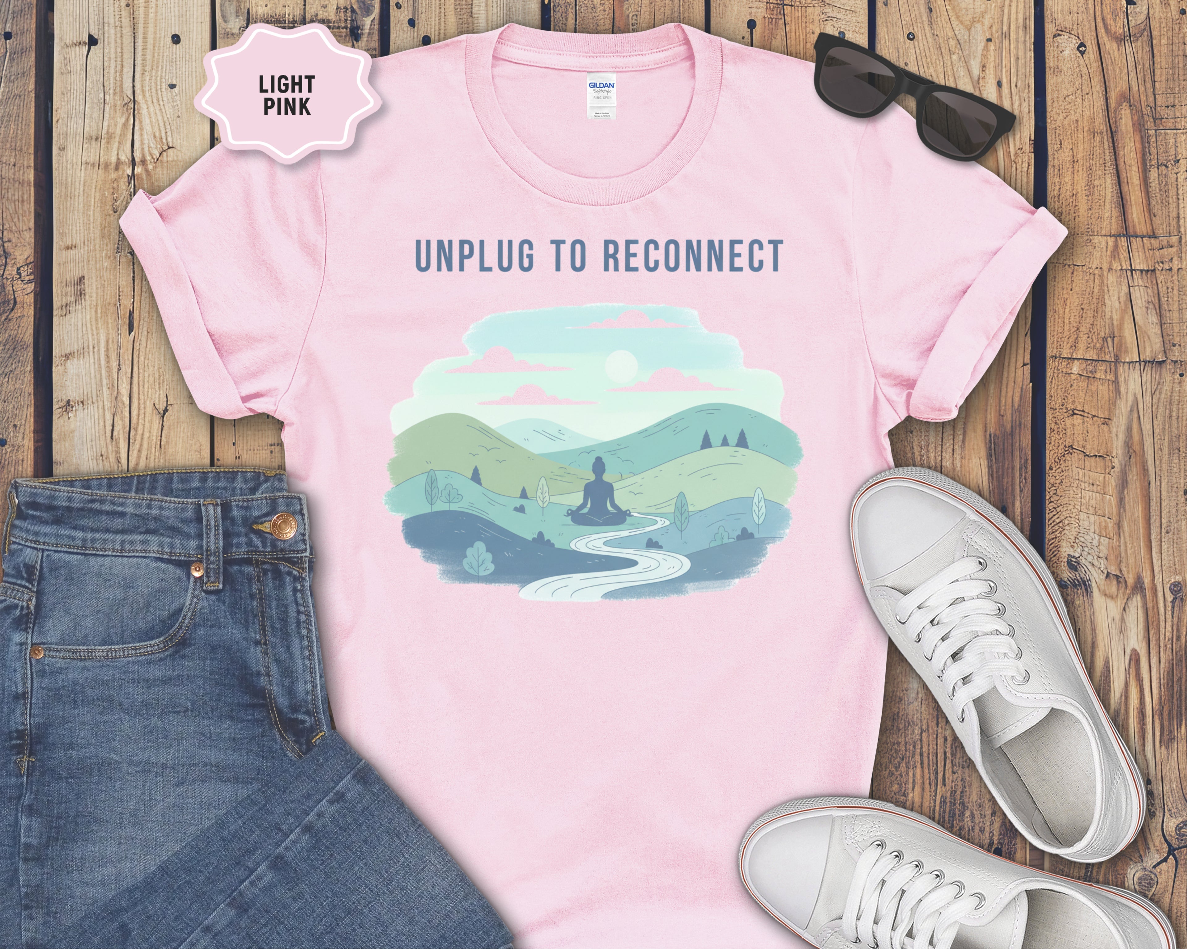 "Unplug to Reconnect" Mindfulness Tee