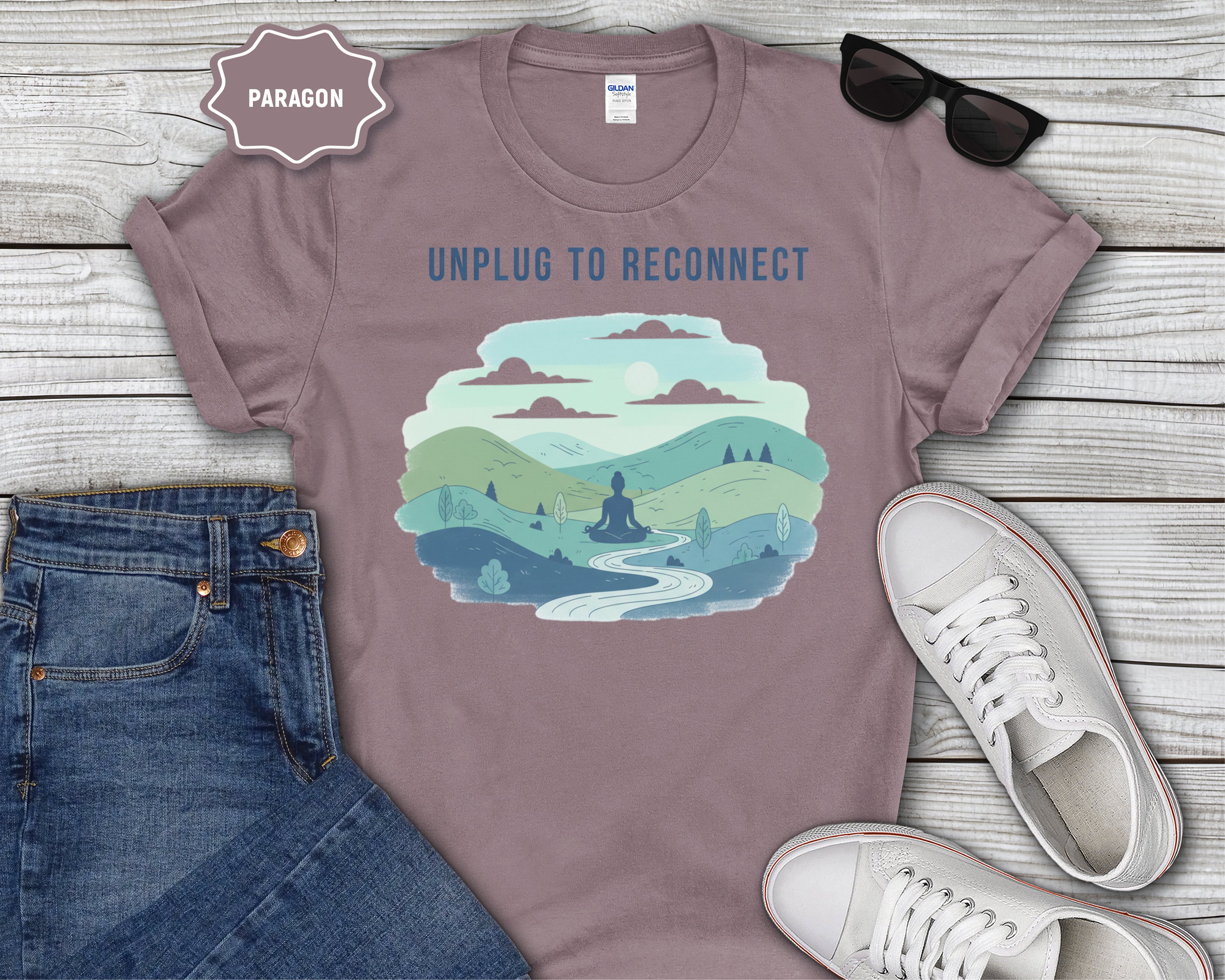 "Unplug to Reconnect" Mindfulness Tee