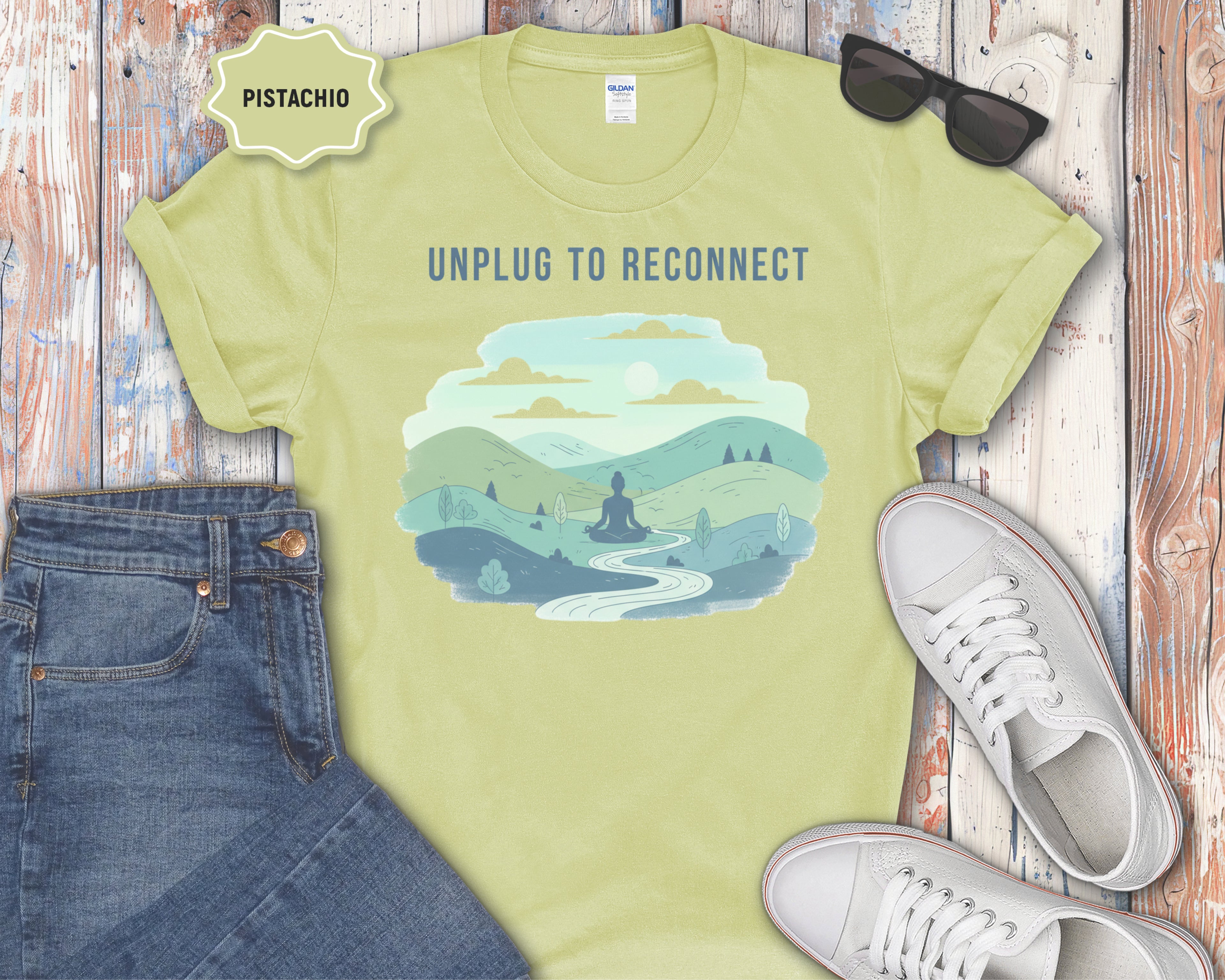 "Unplug to Reconnect" Mindfulness Tee