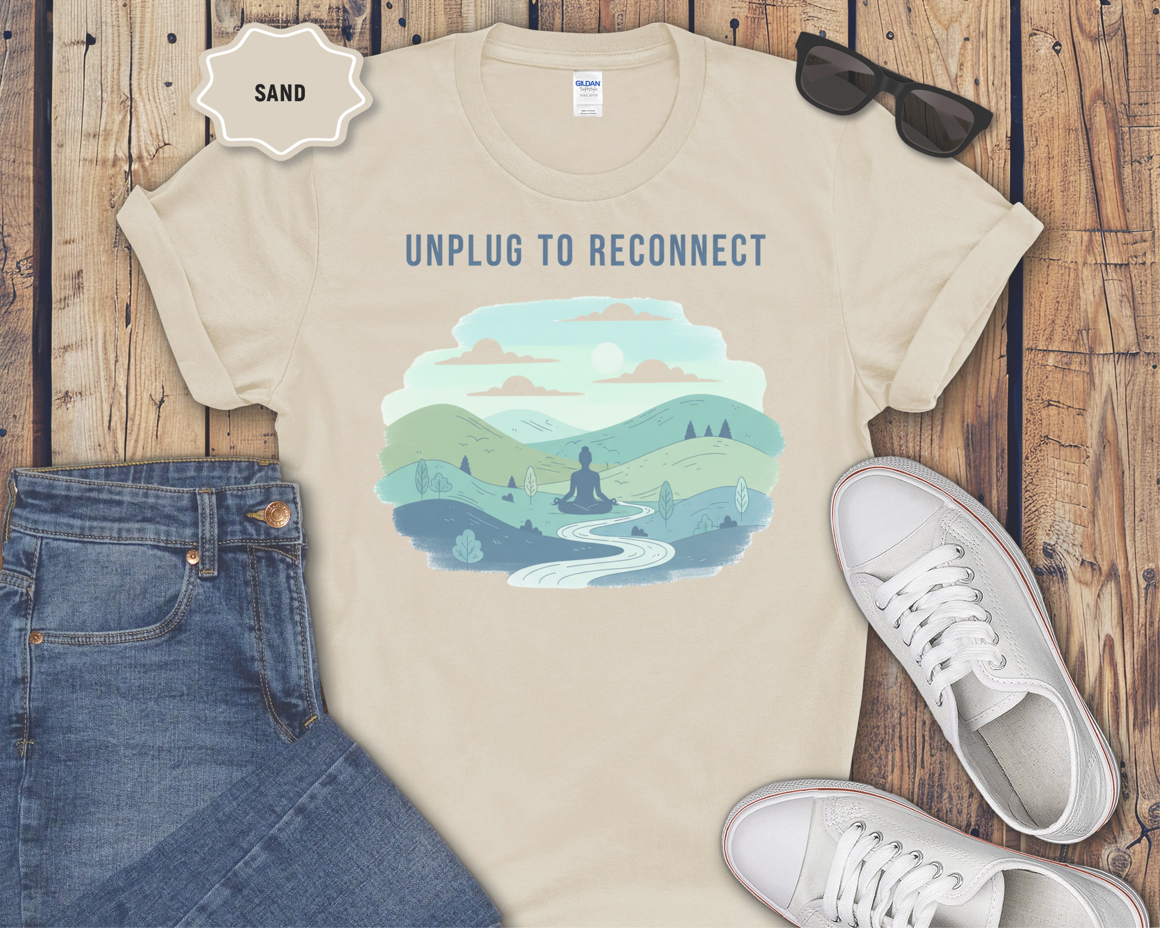 "Unplug to Reconnect" Mindfulness Tee