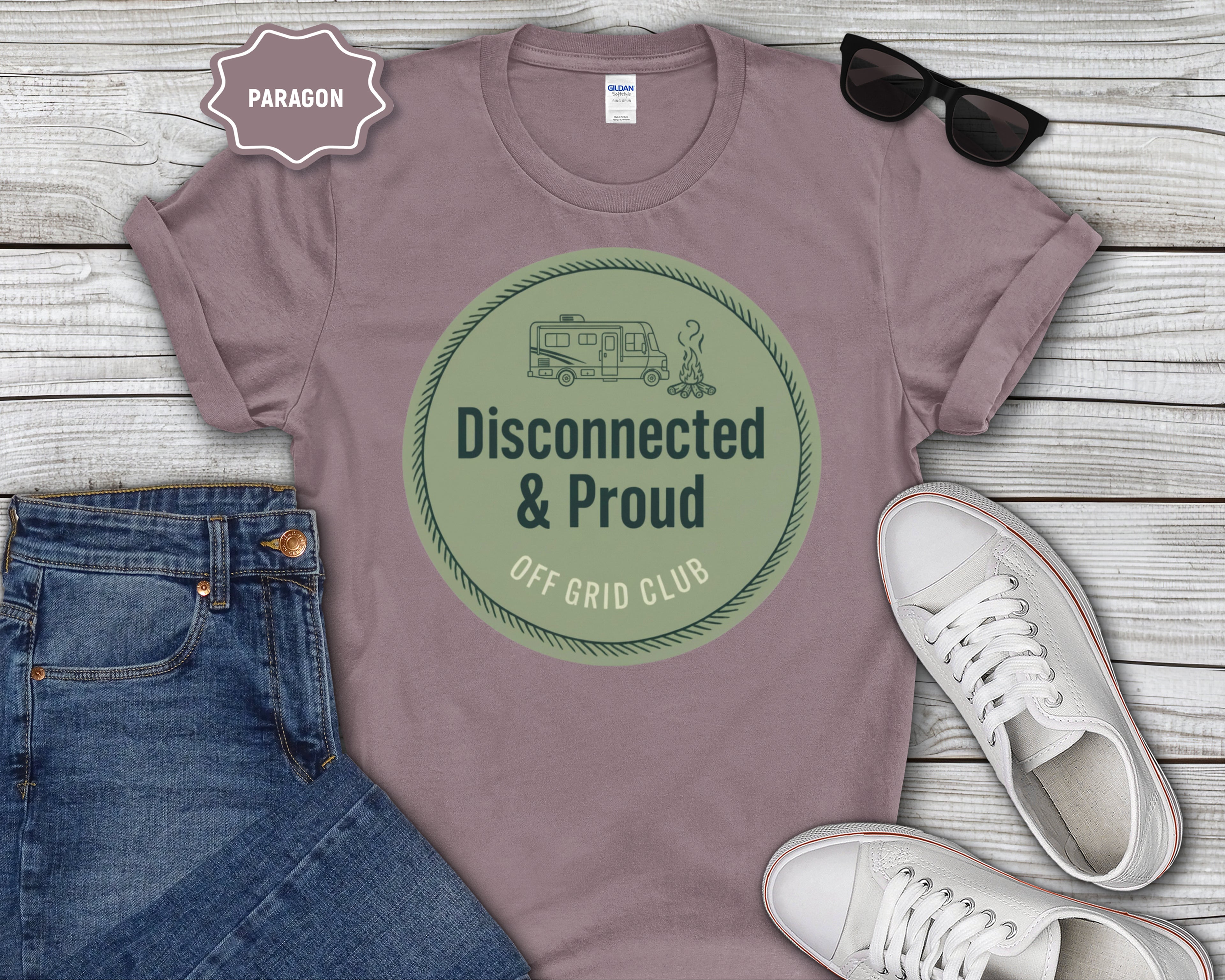 T‑Shirt — Disconnected & Proud Off Grid Club Graphic Tee