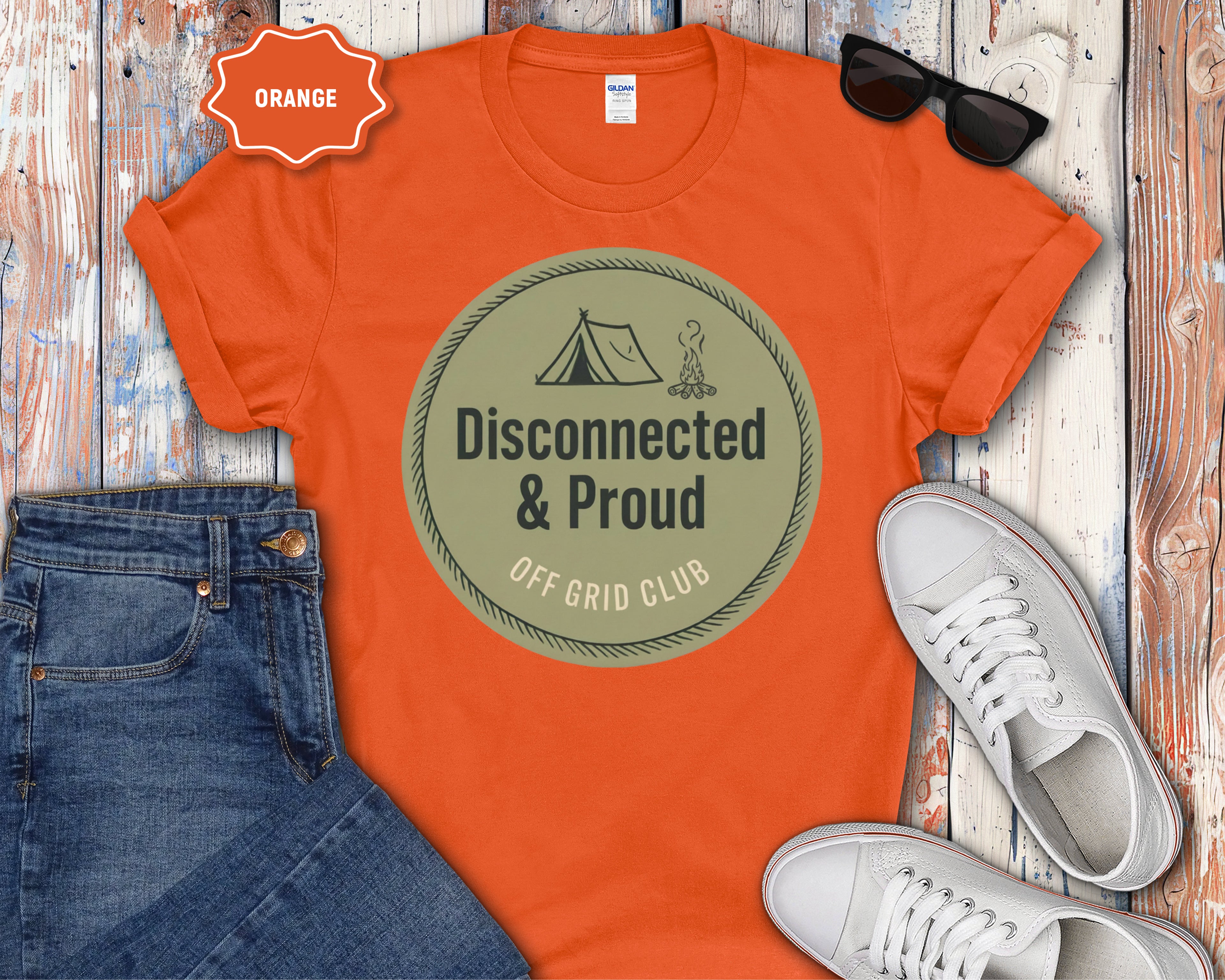 "Disconnected & Proud" Off-Grid Club Camping Tee