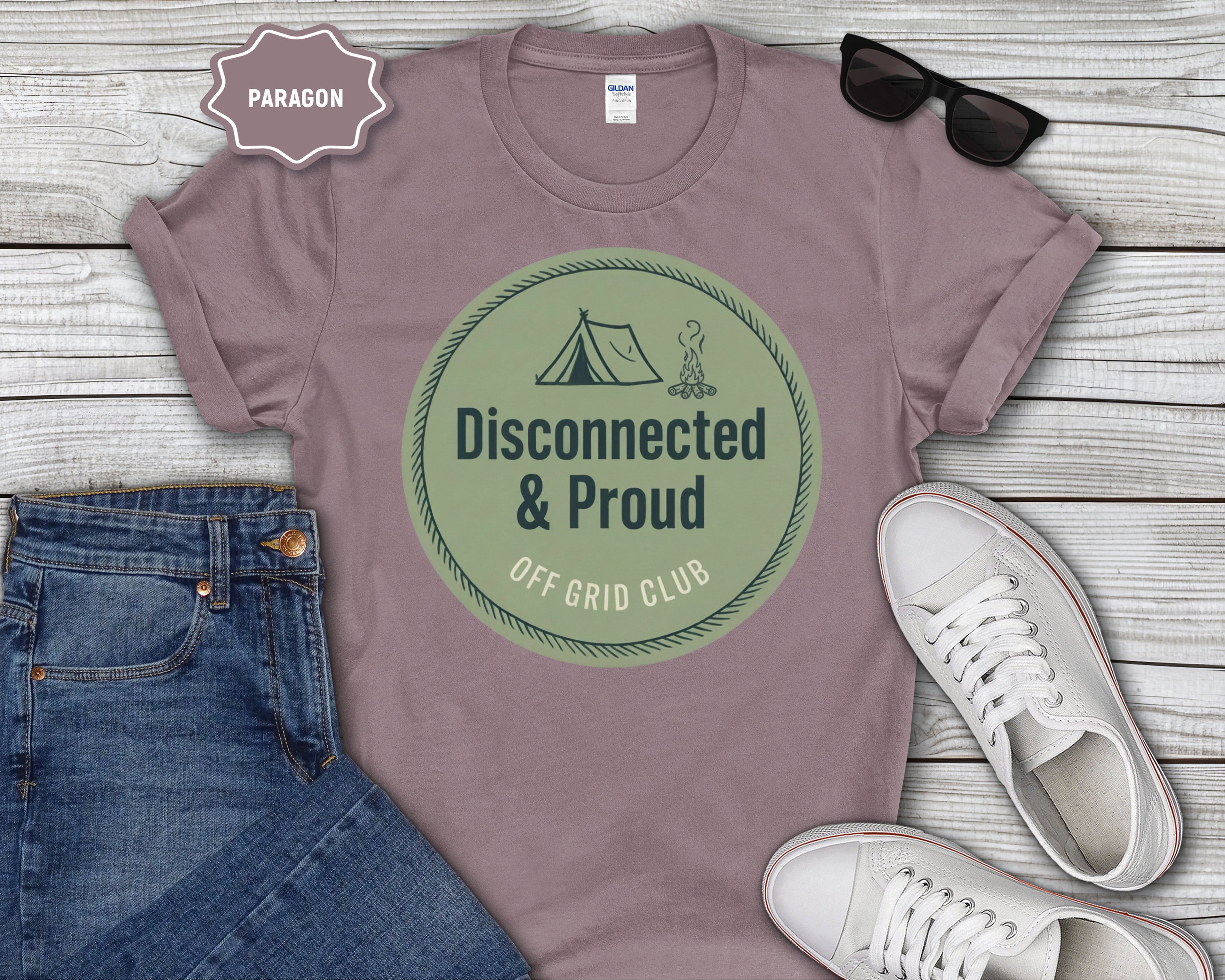 "Disconnected & Proud" Off-Grid Club Camping Tee