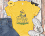 Time to Explore RV Camper T-Shirt | Adventure Campervan Travel Tee