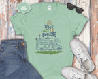 Time to Explore RV Camper T-Shirt | Adventure Campervan Travel Tee
