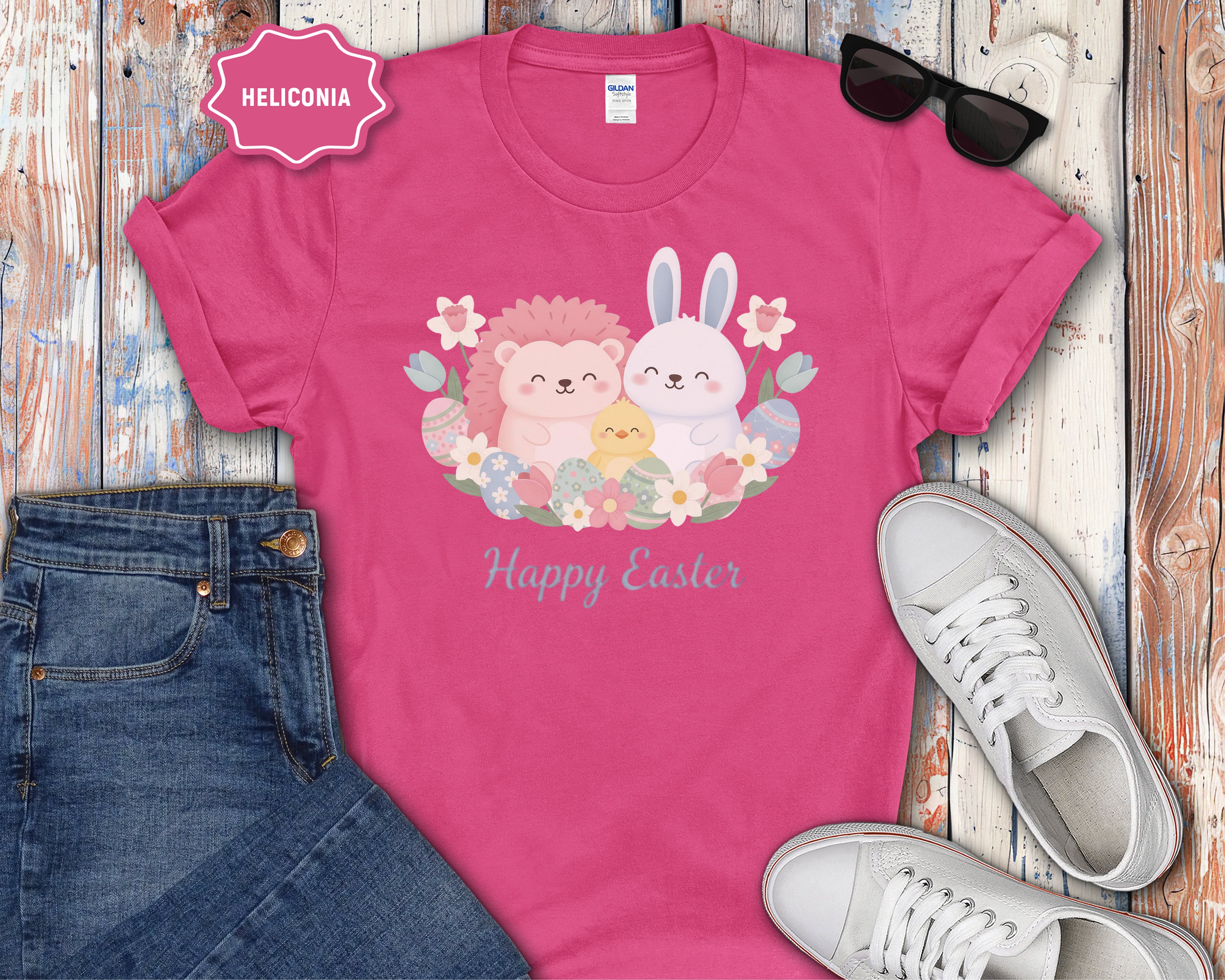Easter Bunny & Chick Cute Graphic T-Shirt