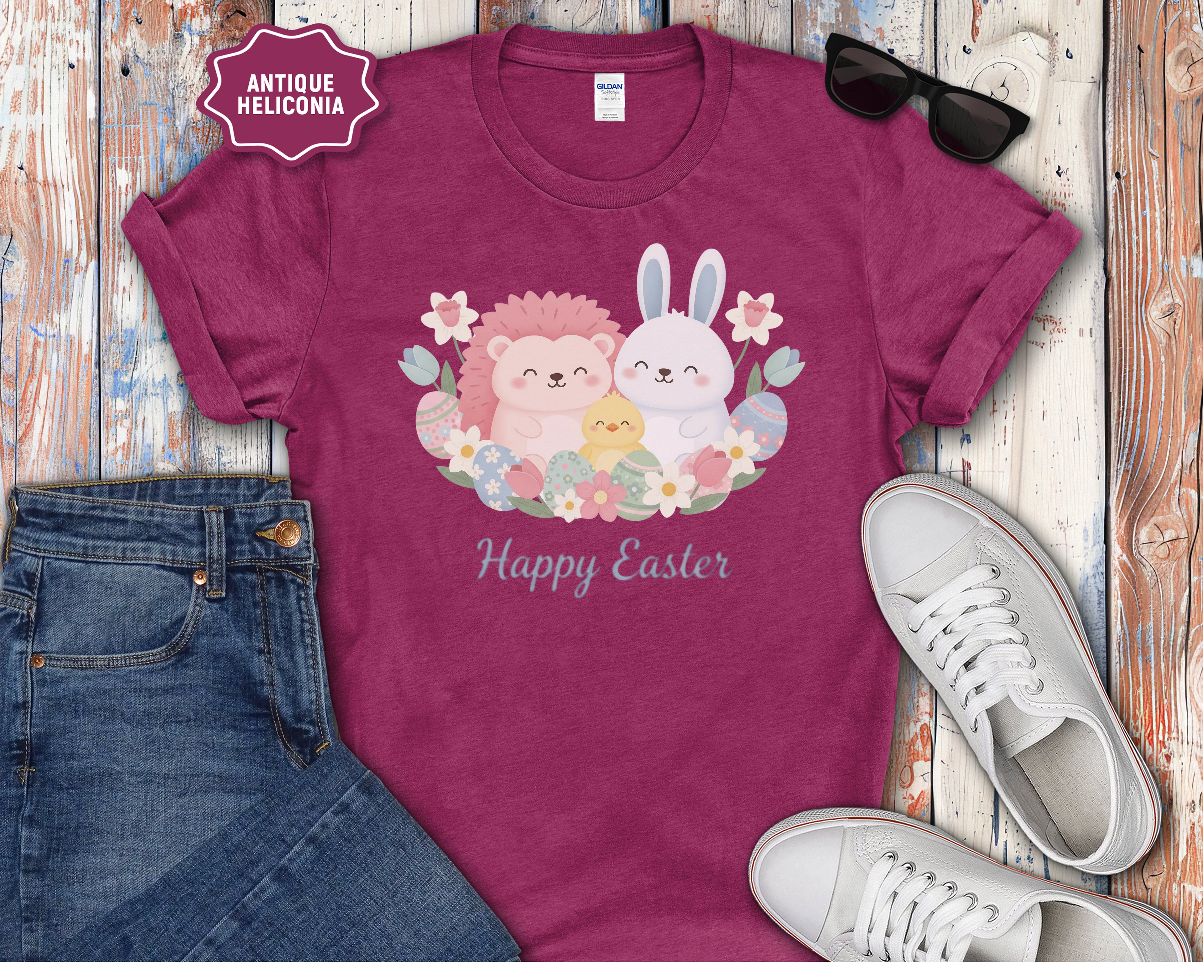 Easter Bunny & Chick Cute Graphic T-Shirt