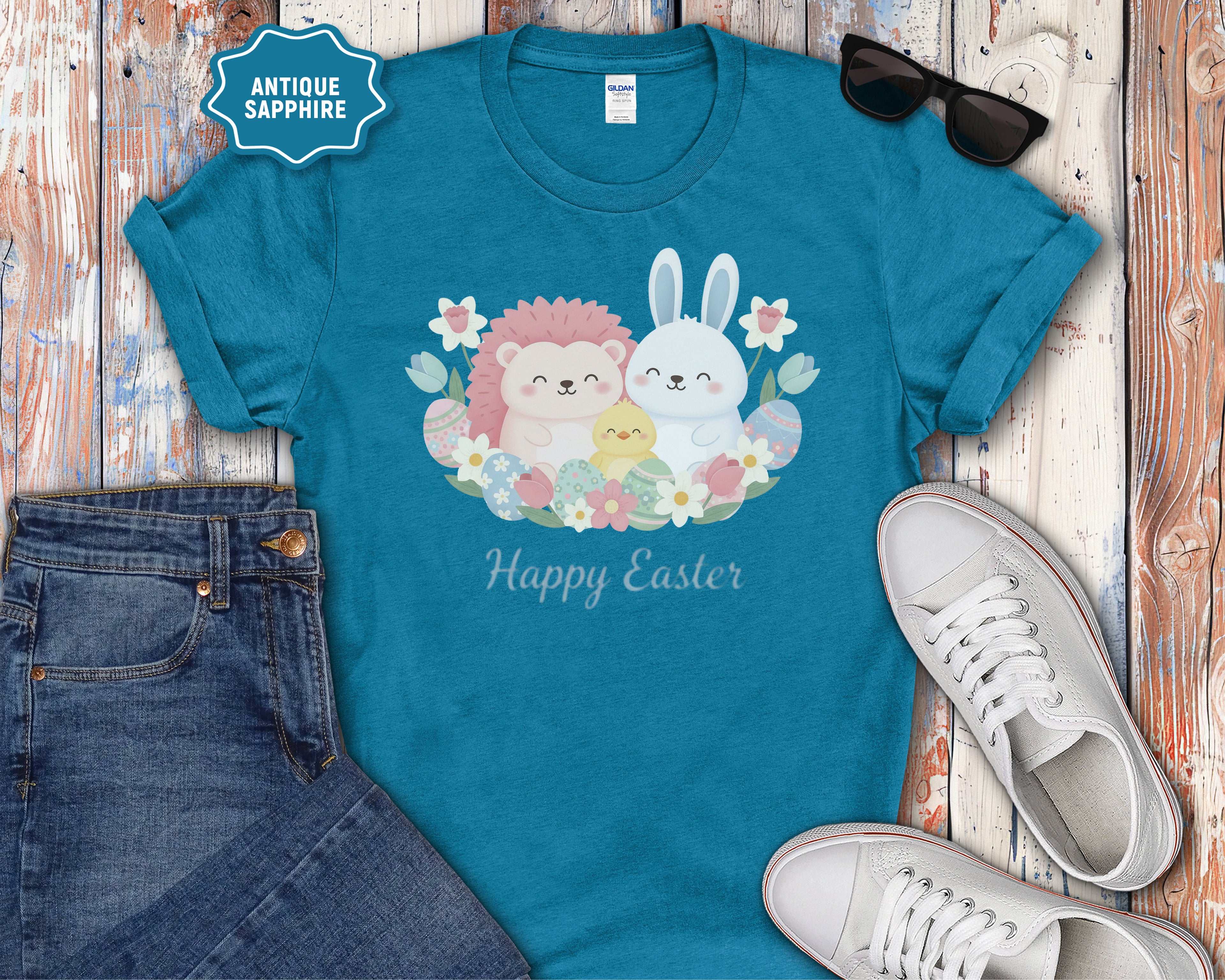 Easter Bunny & Chick Cute Graphic T-Shirt