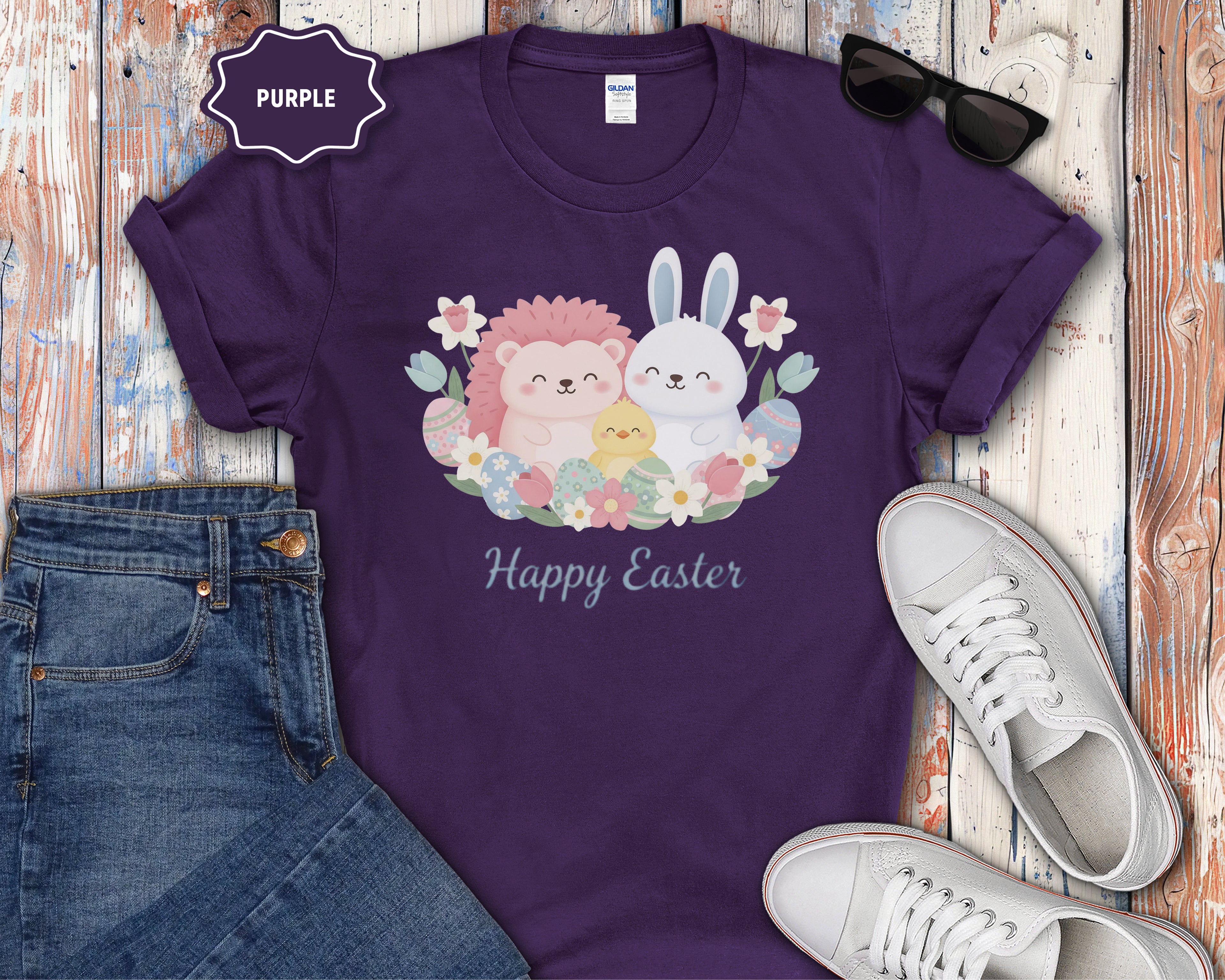 Easter Bunny & Chick Cute Graphic T-Shirt