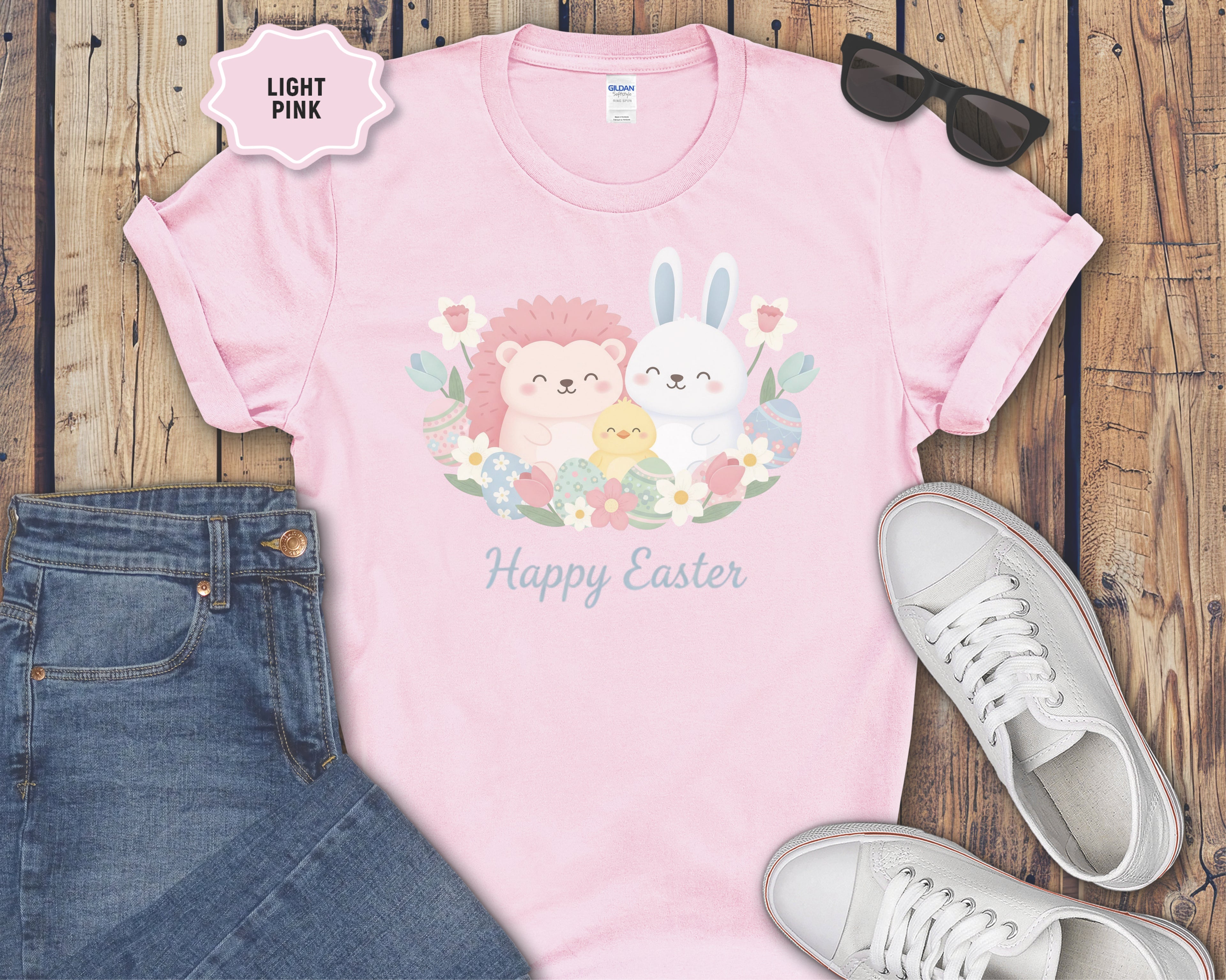 Easter Bunny & Chick Cute Graphic T-Shirt