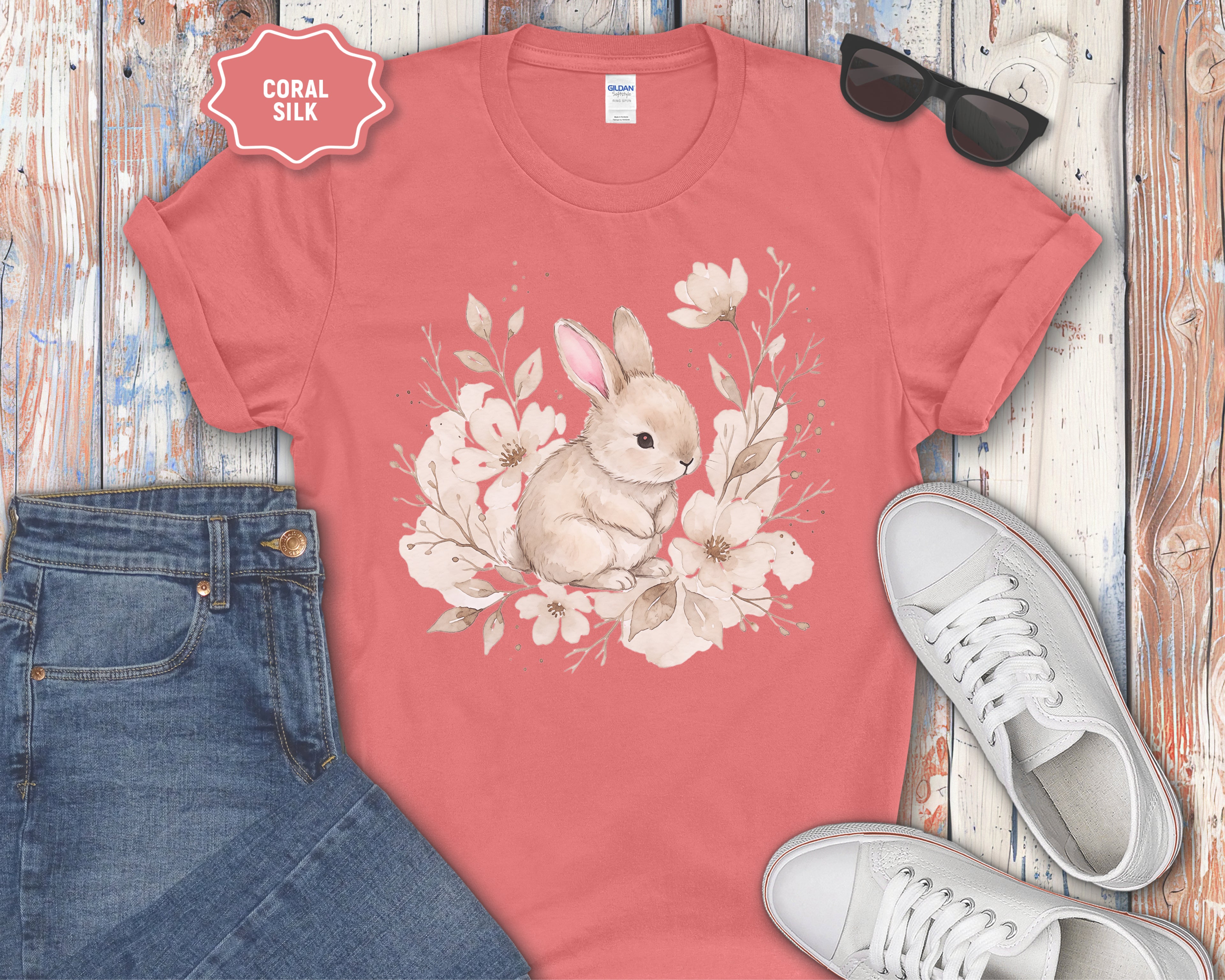 Spring Easter Pastel Rabbit Tee