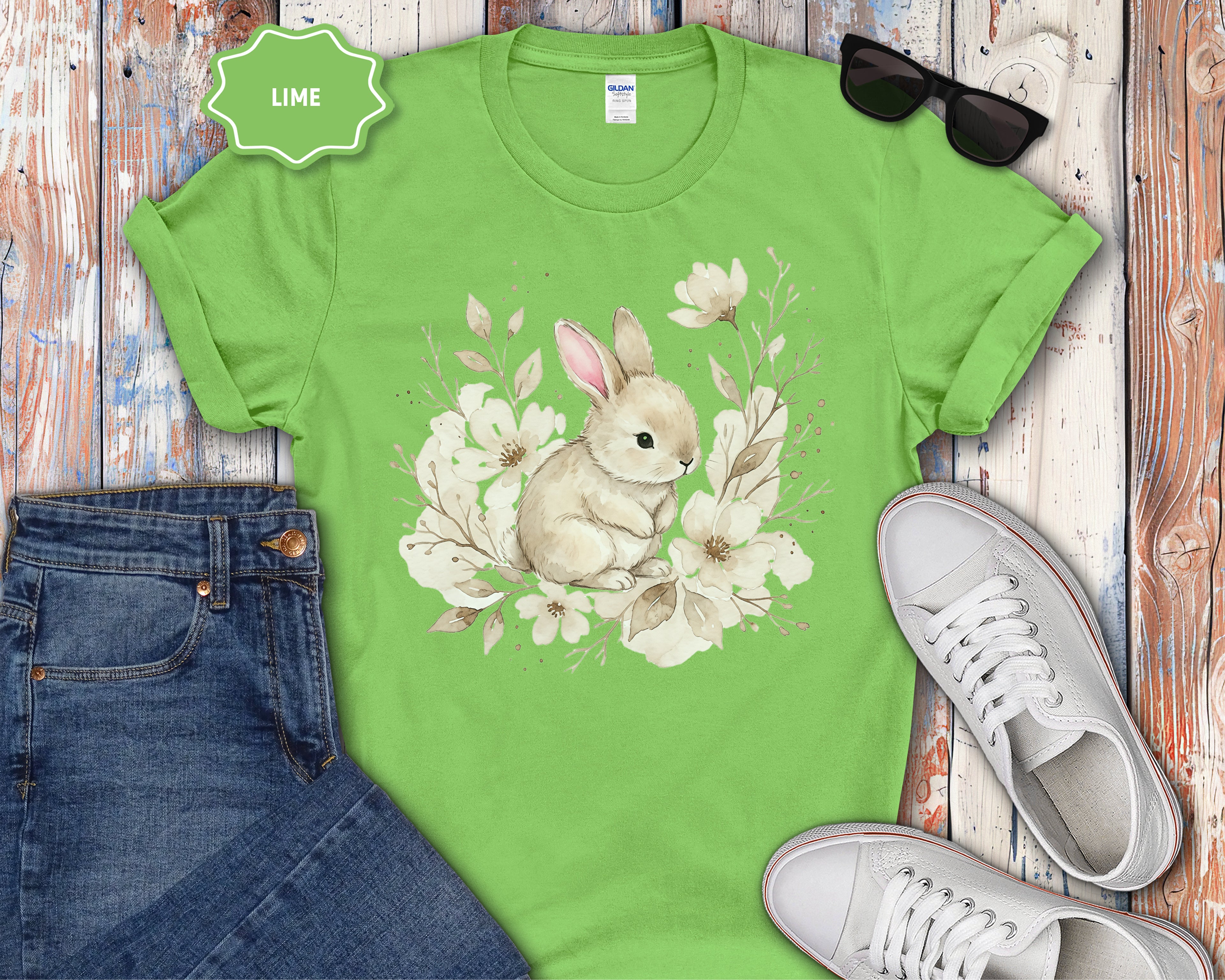Spring Easter Pastel Rabbit Tee