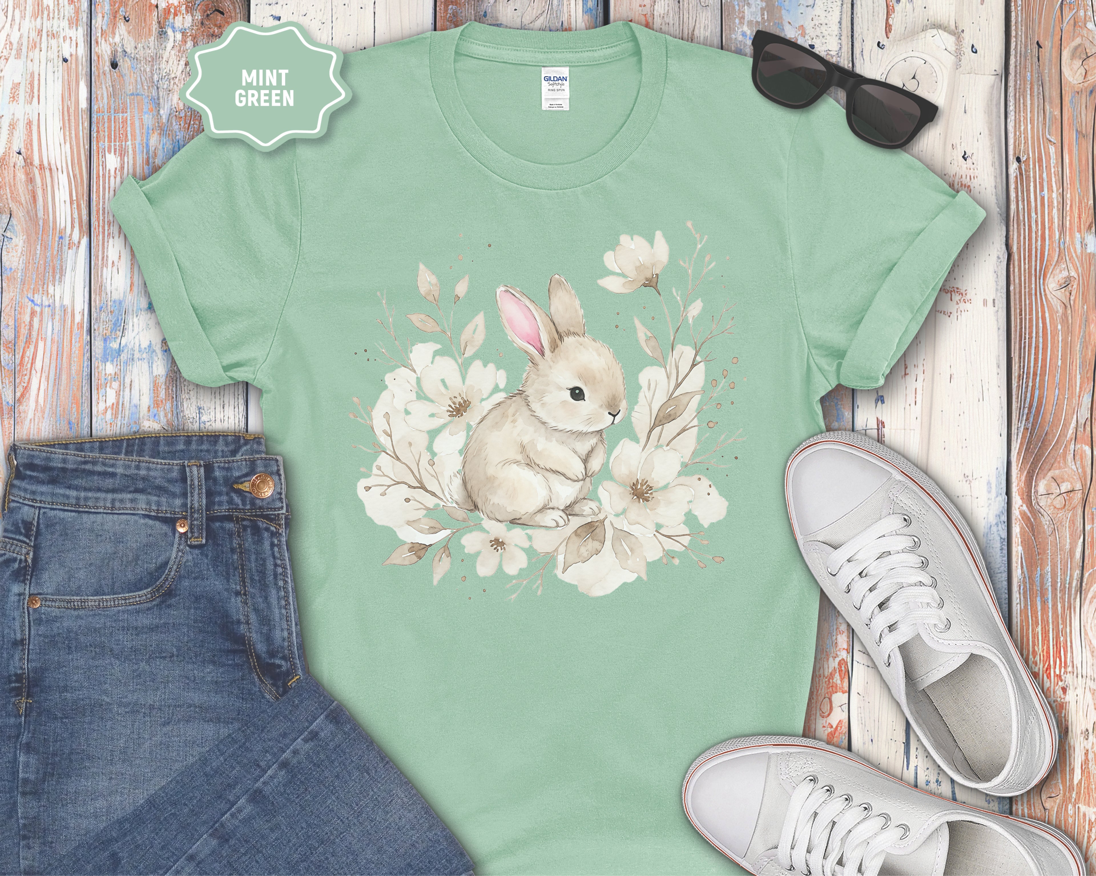 Spring Easter Pastel Rabbit Tee
