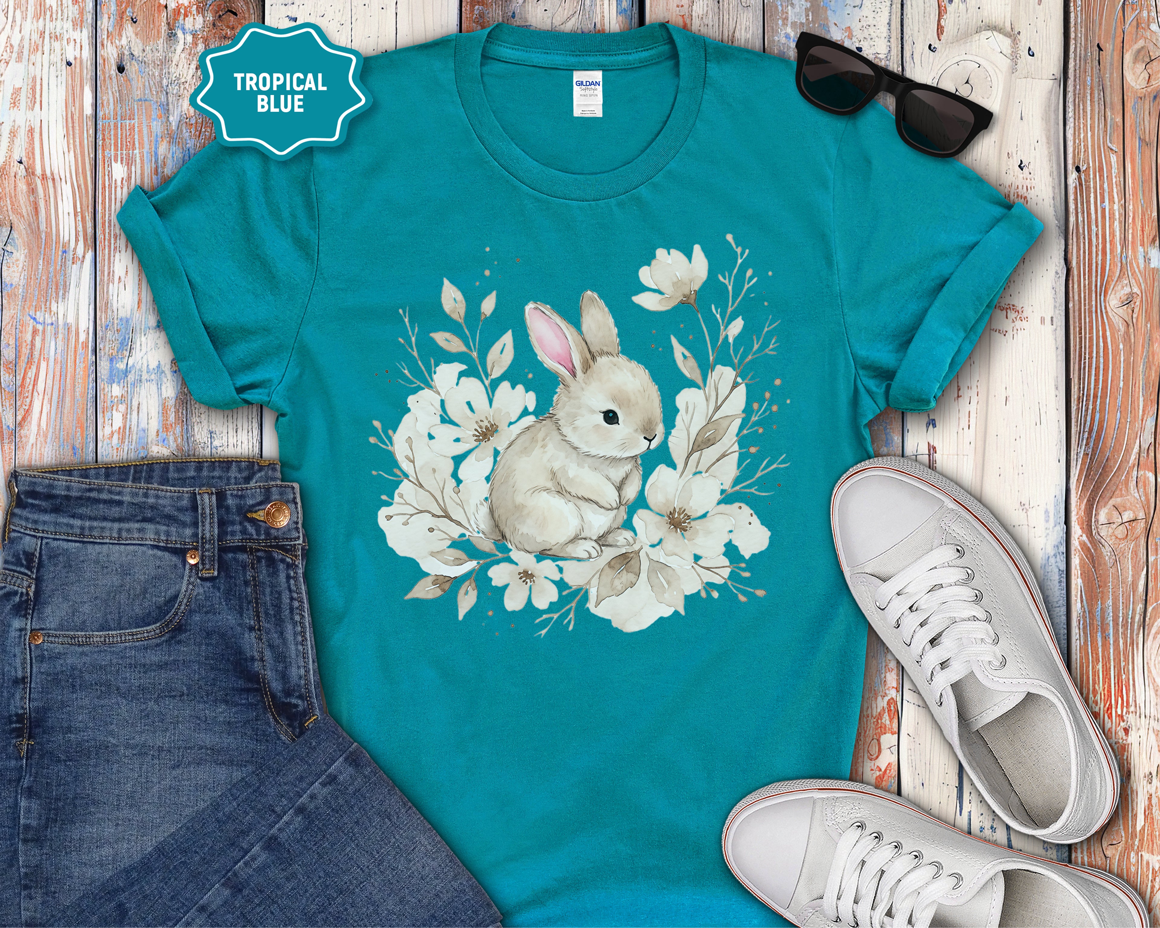 Spring Easter Pastel Rabbit Tee