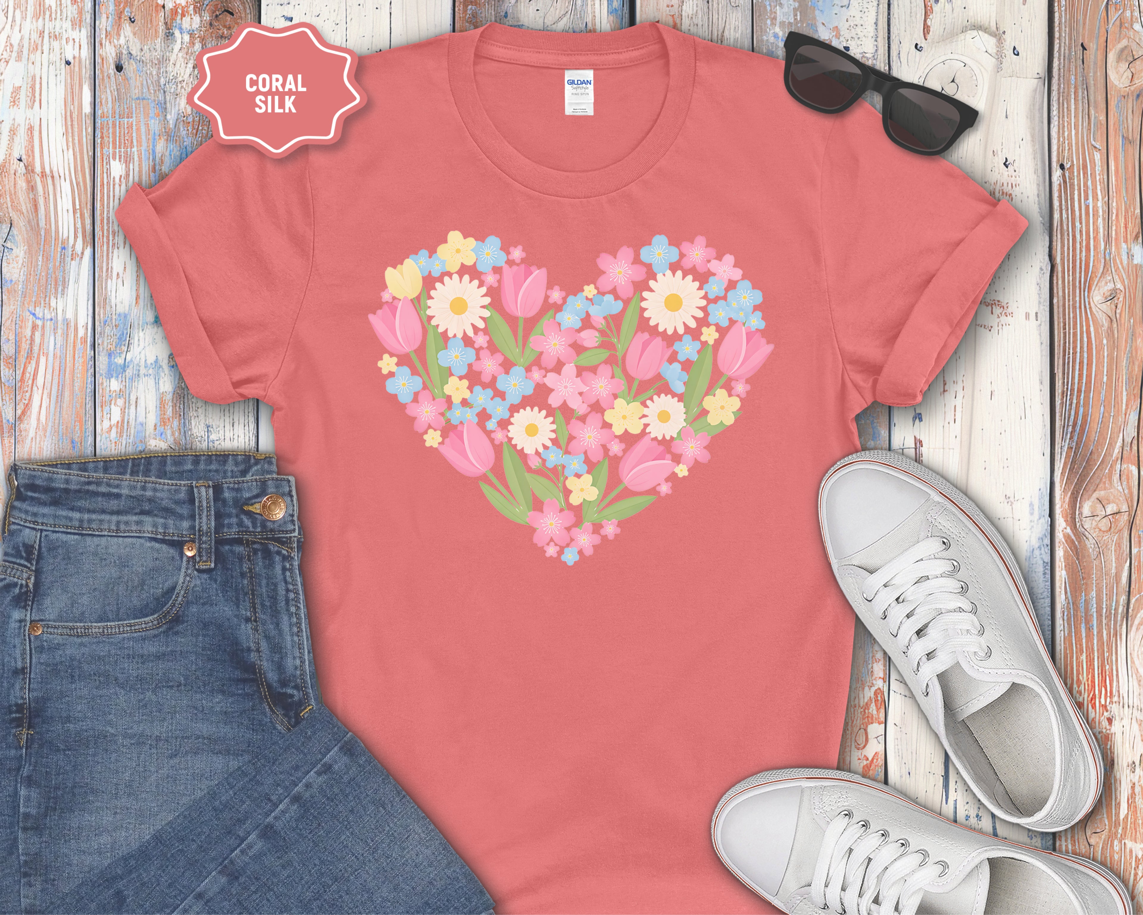Floral Heart T-Shirt