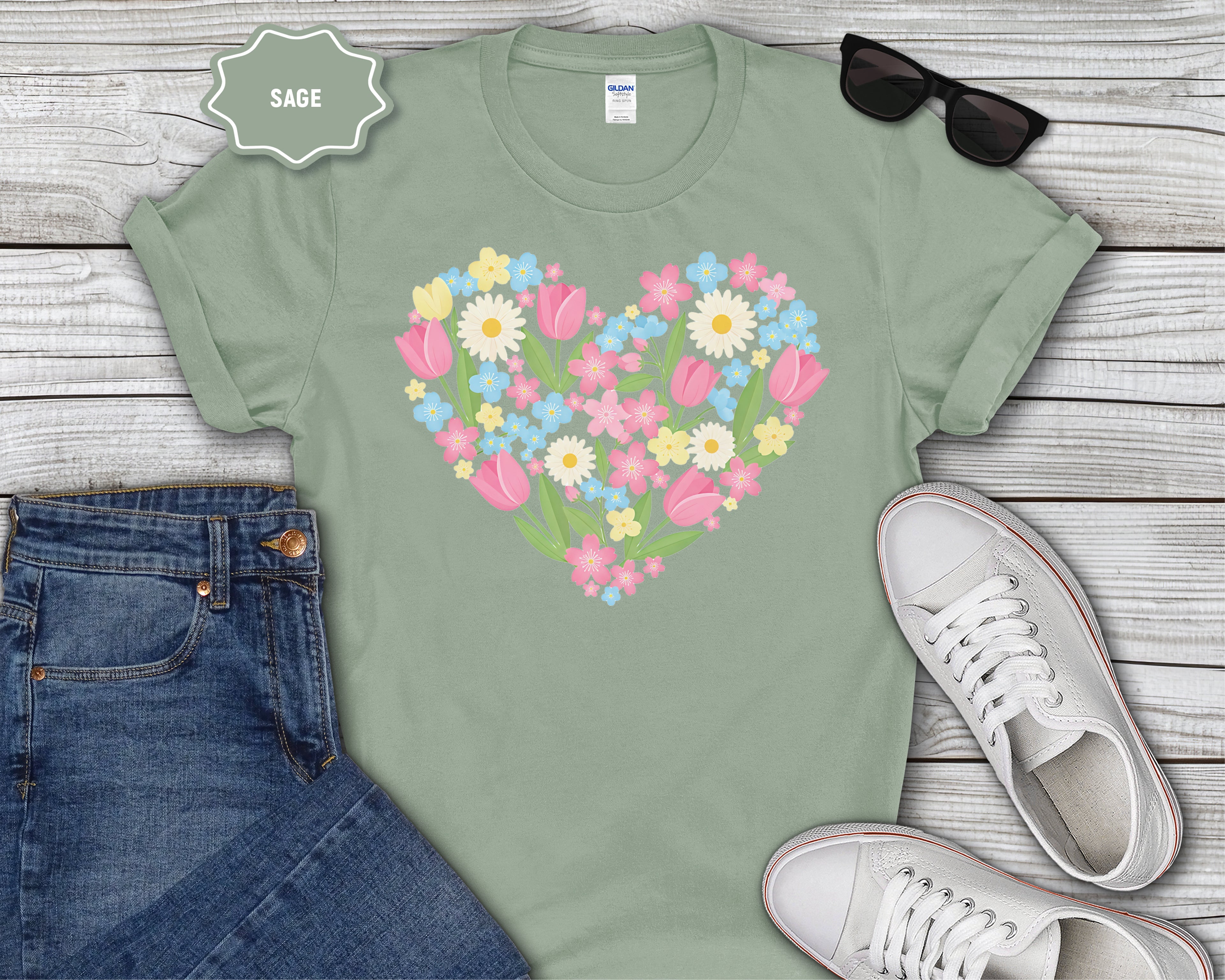 Floral Heart T-Shirt