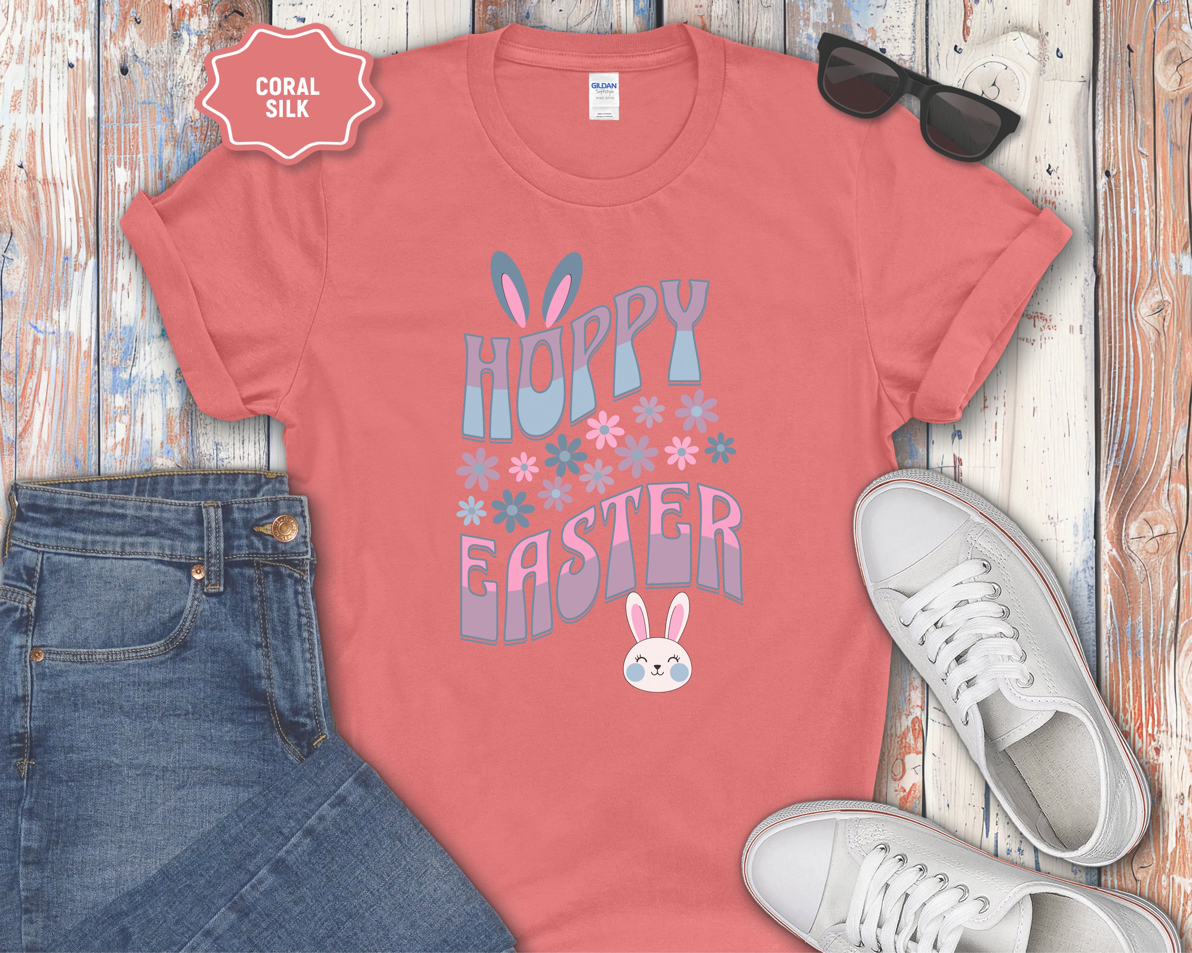 "Hoppy Easter" Bunny Graphic Tee