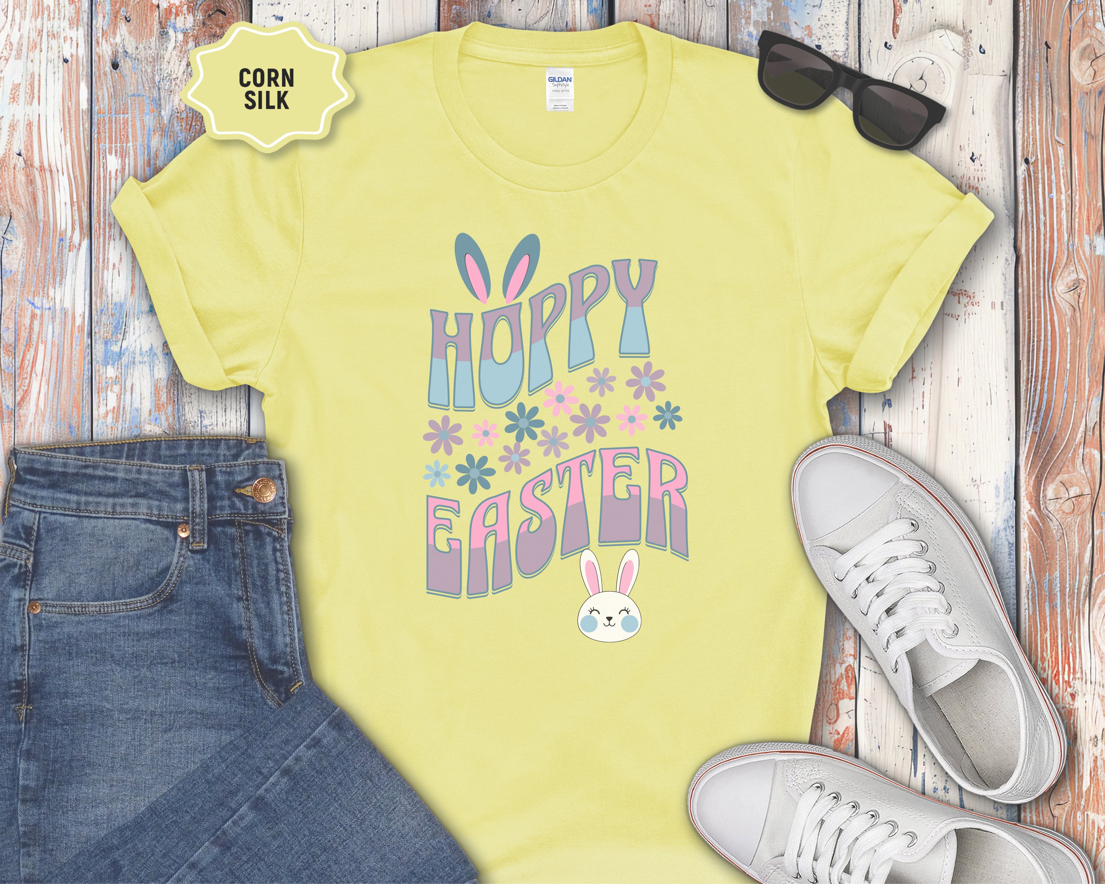 "Hoppy Easter" Bunny Graphic Tee