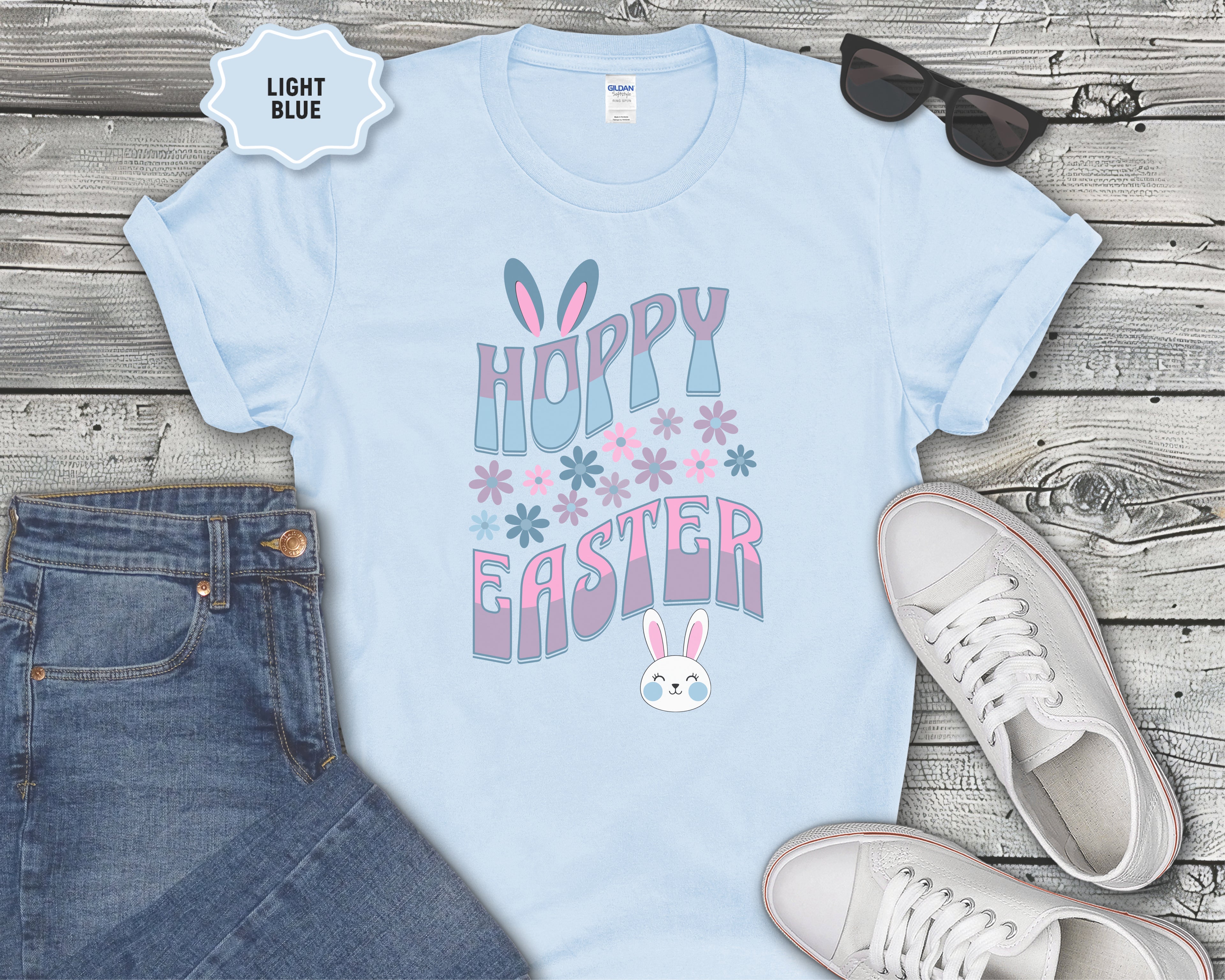"Hoppy Easter" Bunny Graphic Tee