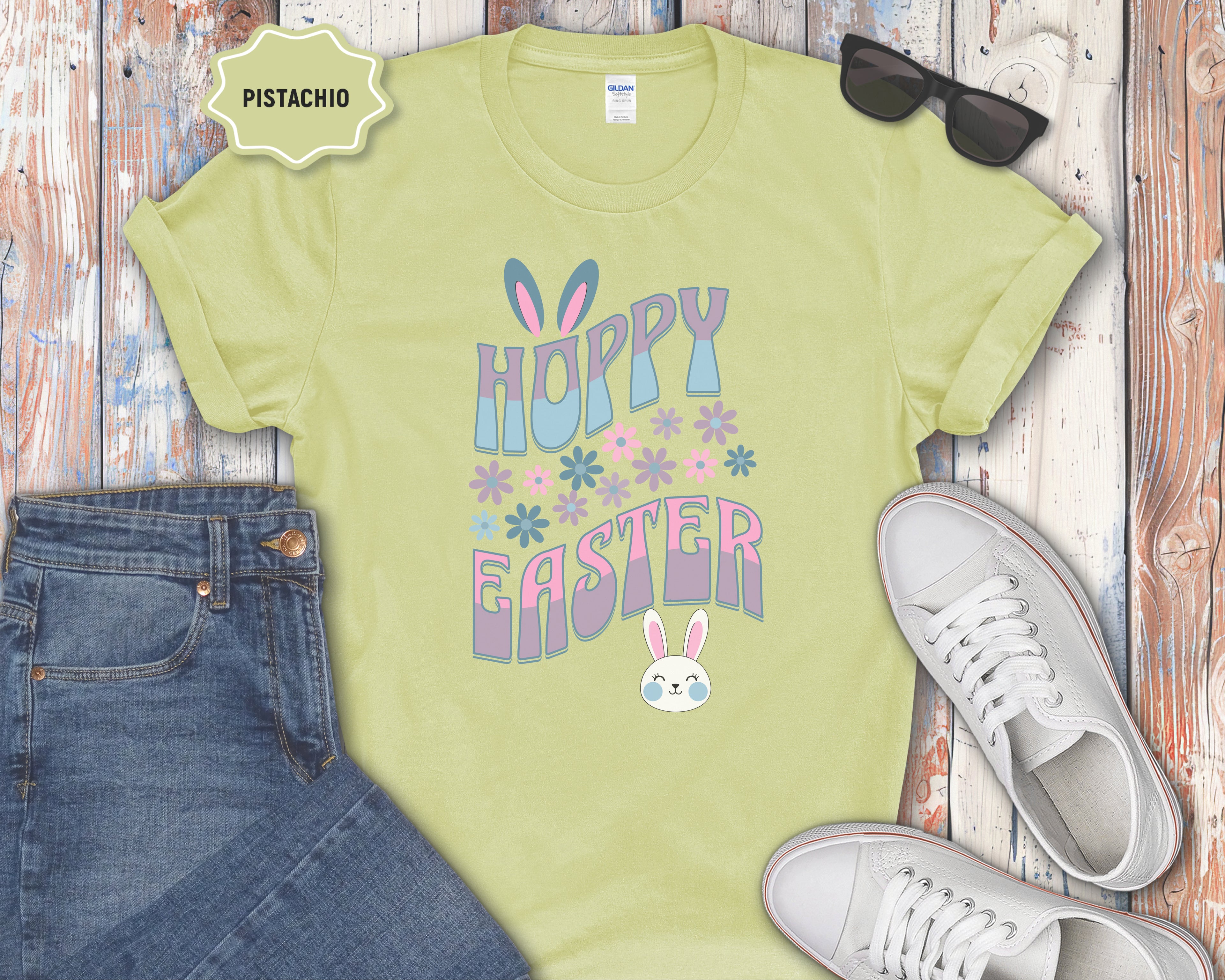 "Hoppy Easter" Bunny Graphic Tee