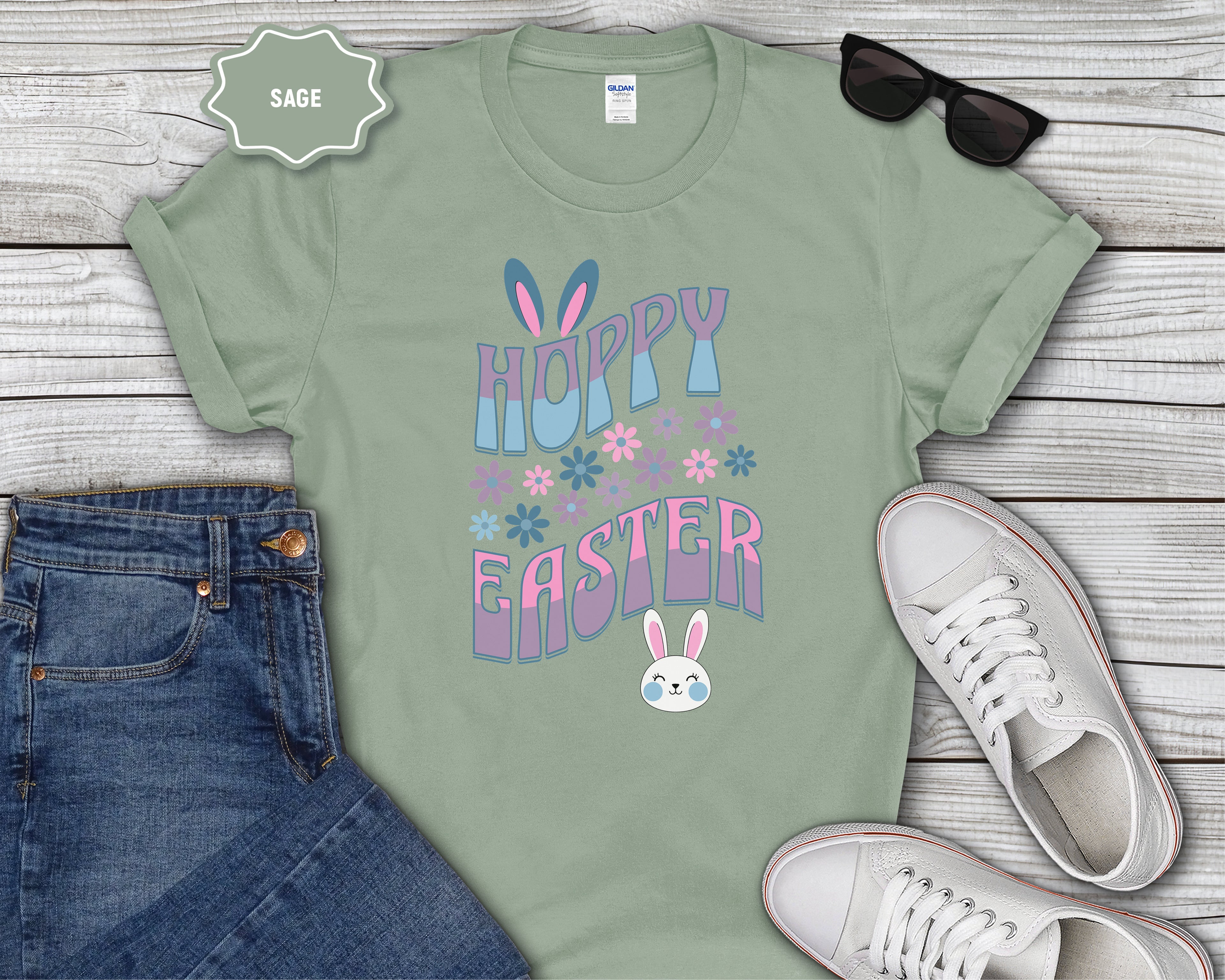 "Hoppy Easter" Bunny Graphic Tee