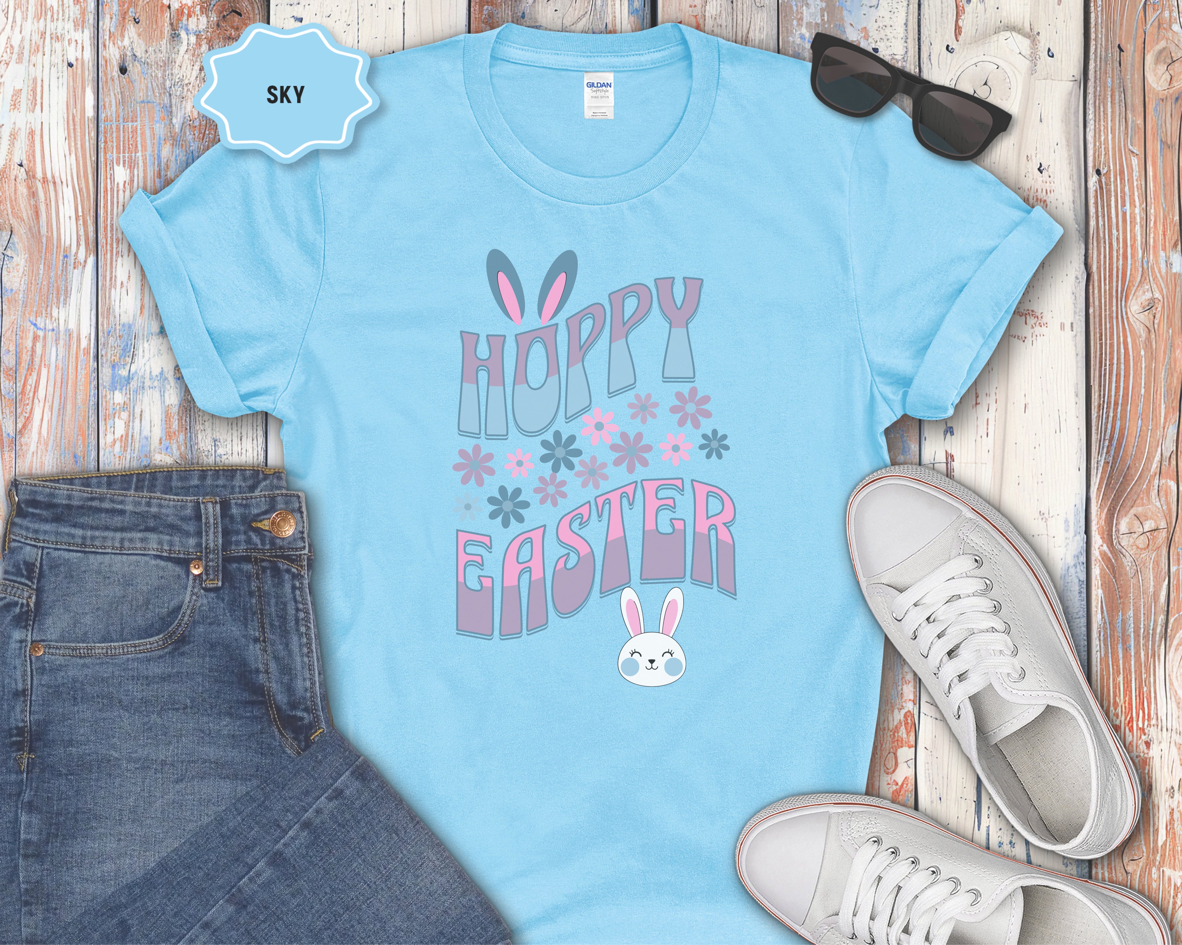 "Hoppy Easter" Bunny Graphic Tee