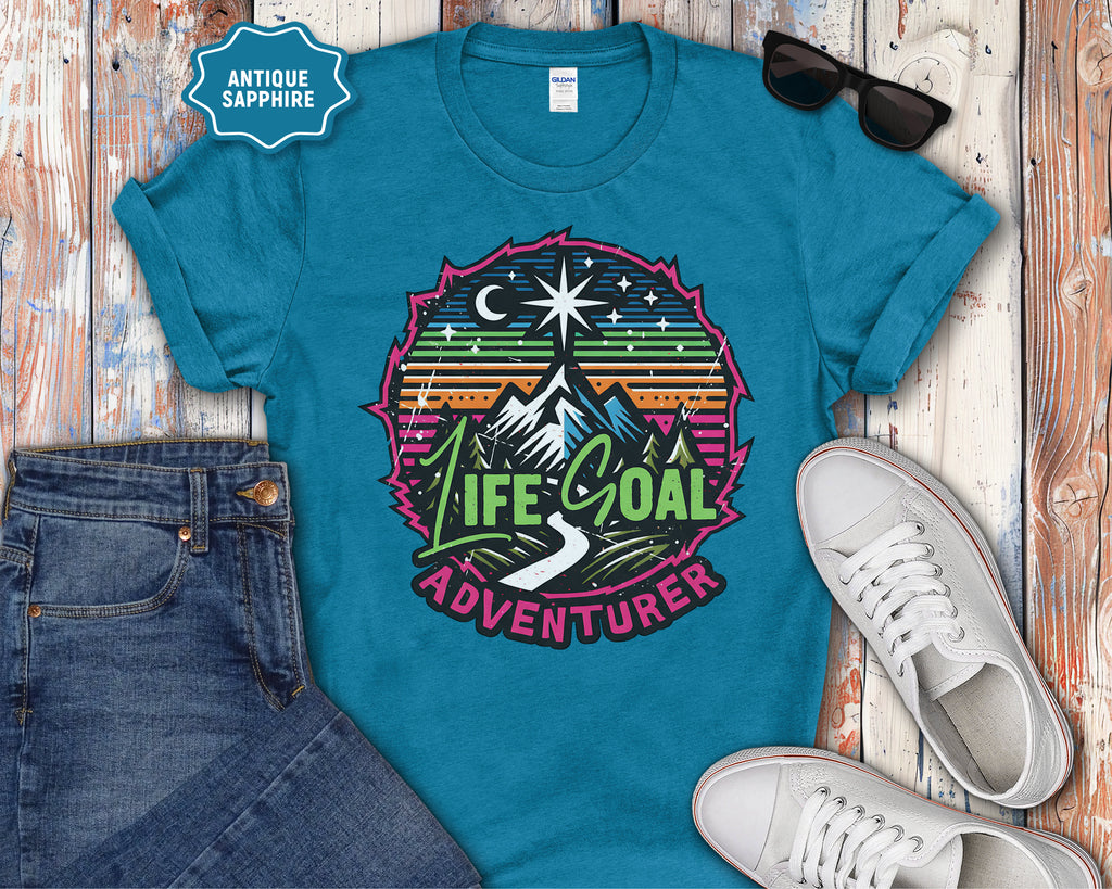 Life Goal Adventurer Camping Hiking Mountain T-Shirt