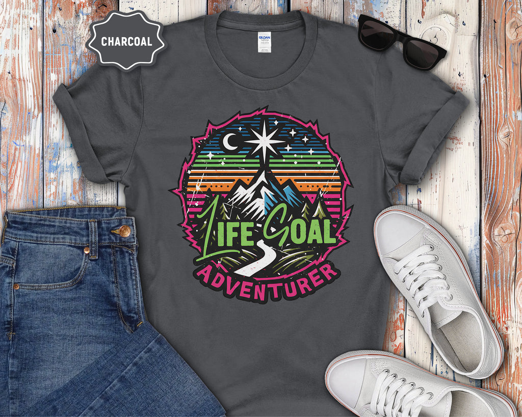 Life Goal Adventurer Camping Hiking Mountain T-Shirt