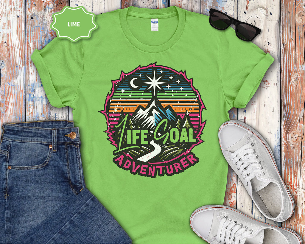 Life Goal Adventurer Camping Hiking Mountain T-Shirt