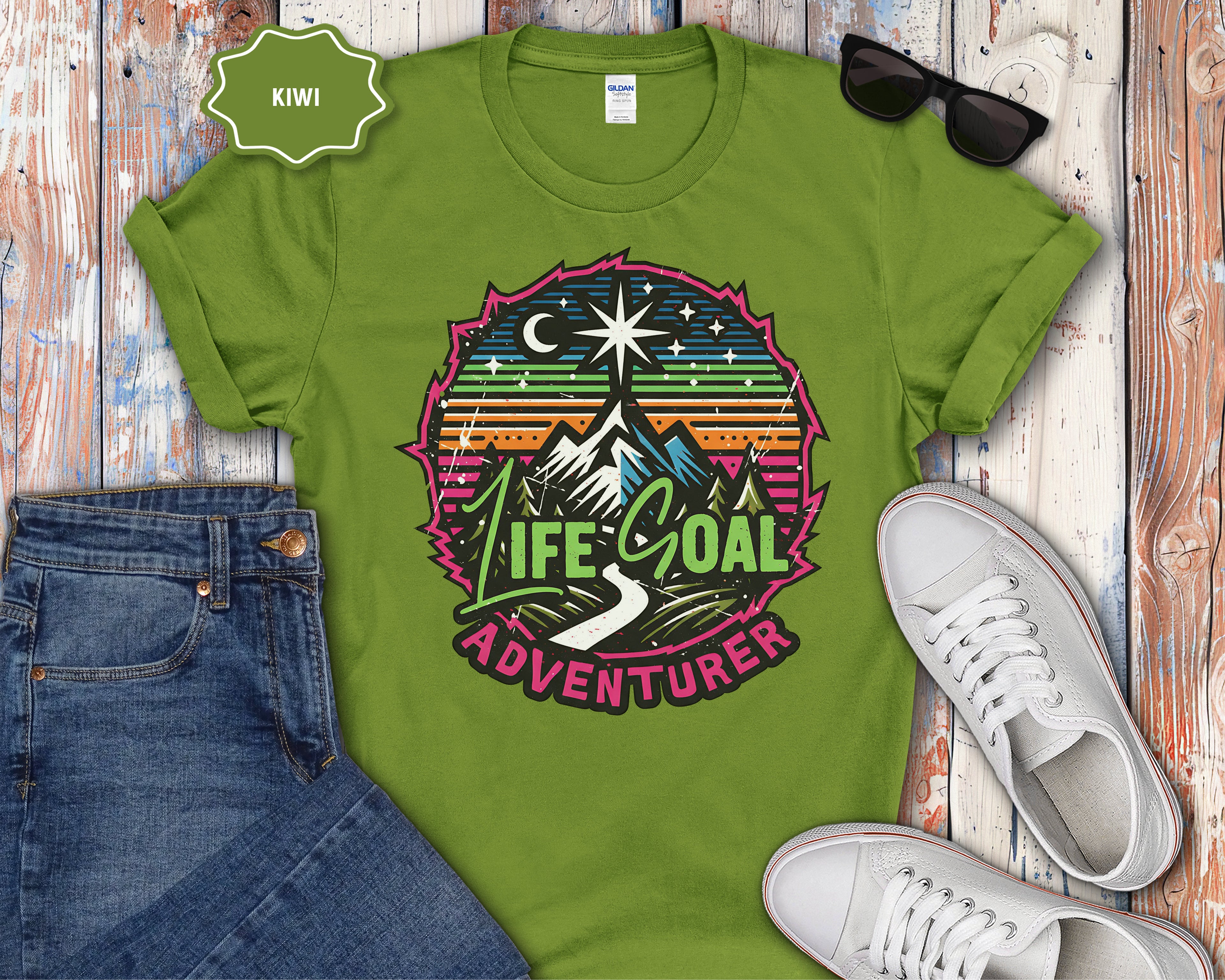 Life Goal Adventurer Camping Hiking Mountain T-Shirt