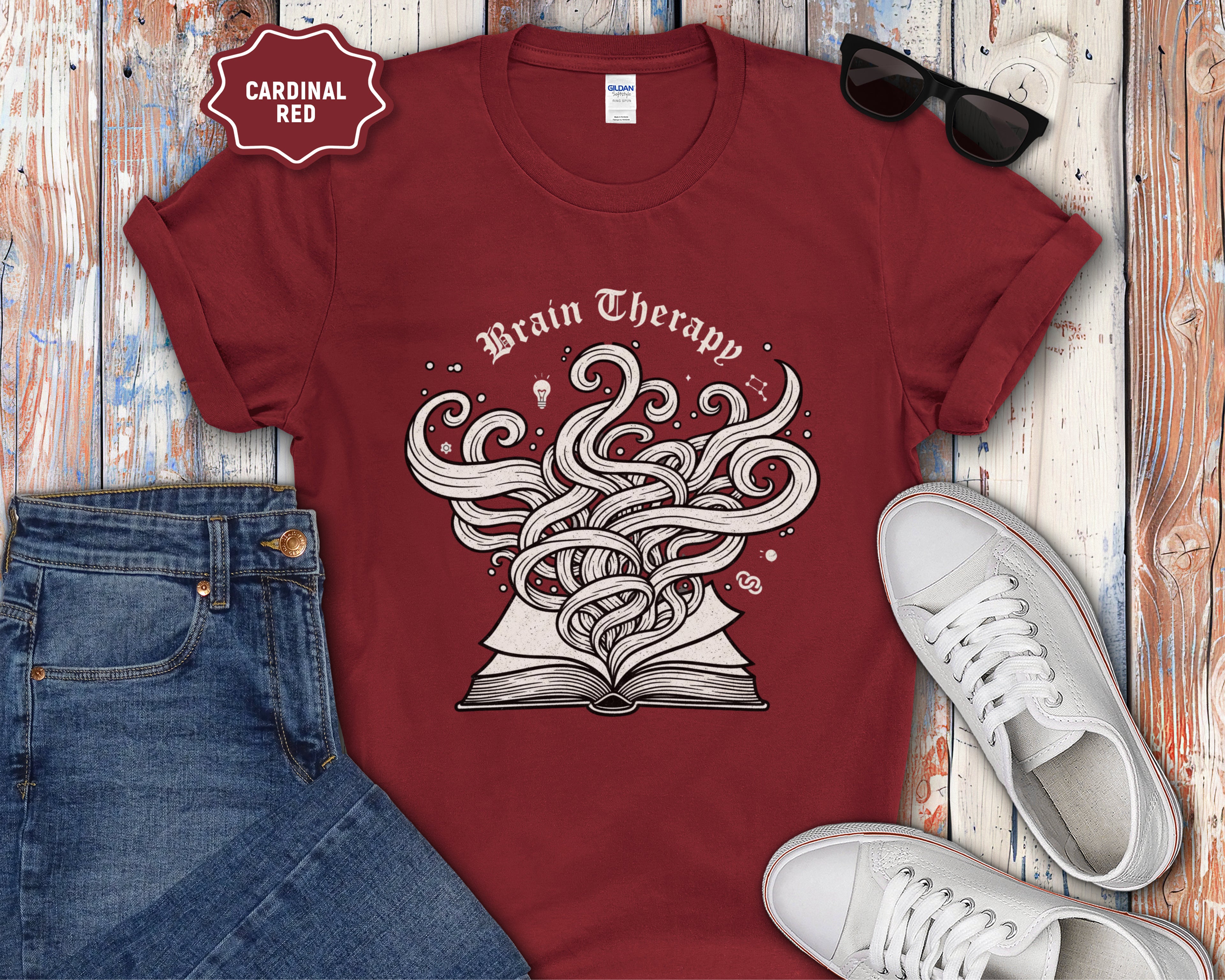 Brain Therapy Book Illustration T-Shirt