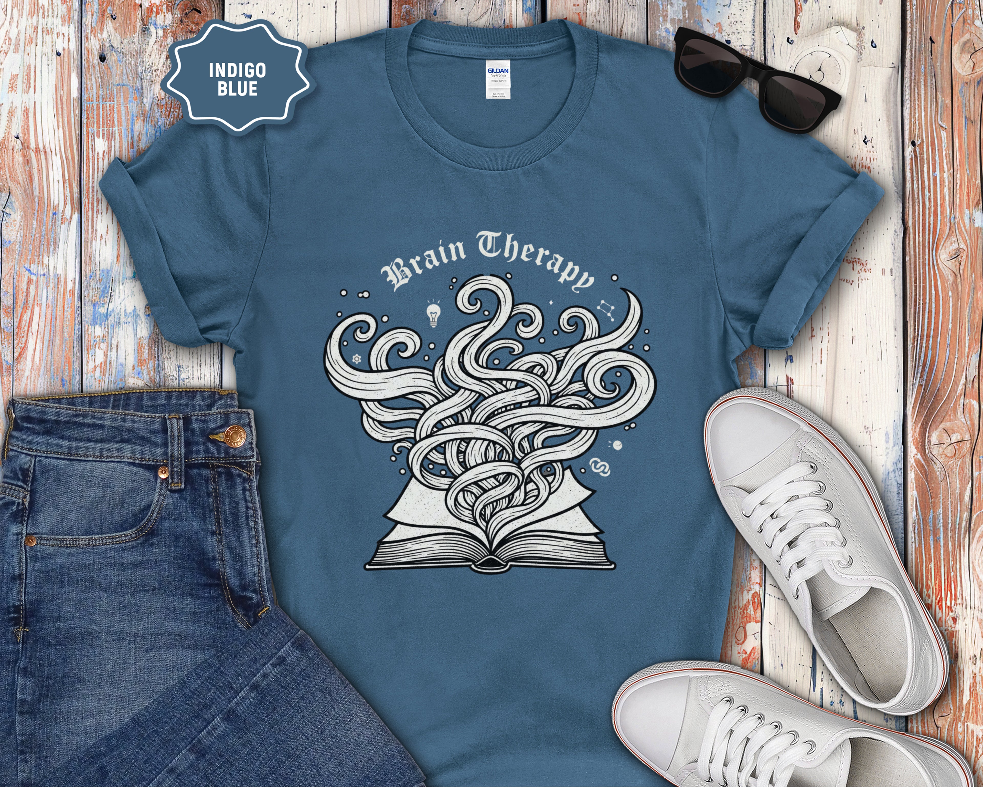 Brain Therapy Book Illustration T-Shirt