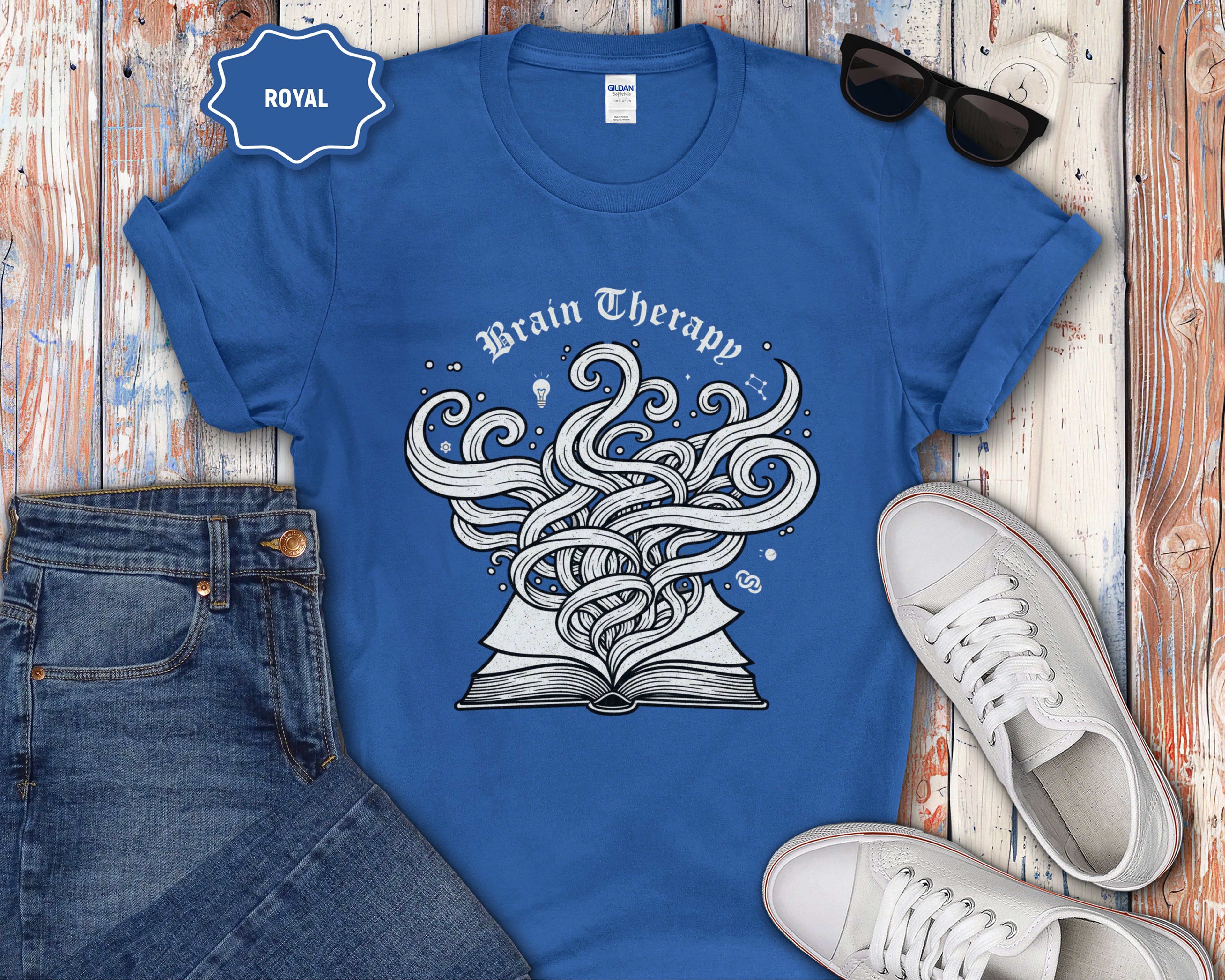 Brain Therapy Book Illustration T-Shirt