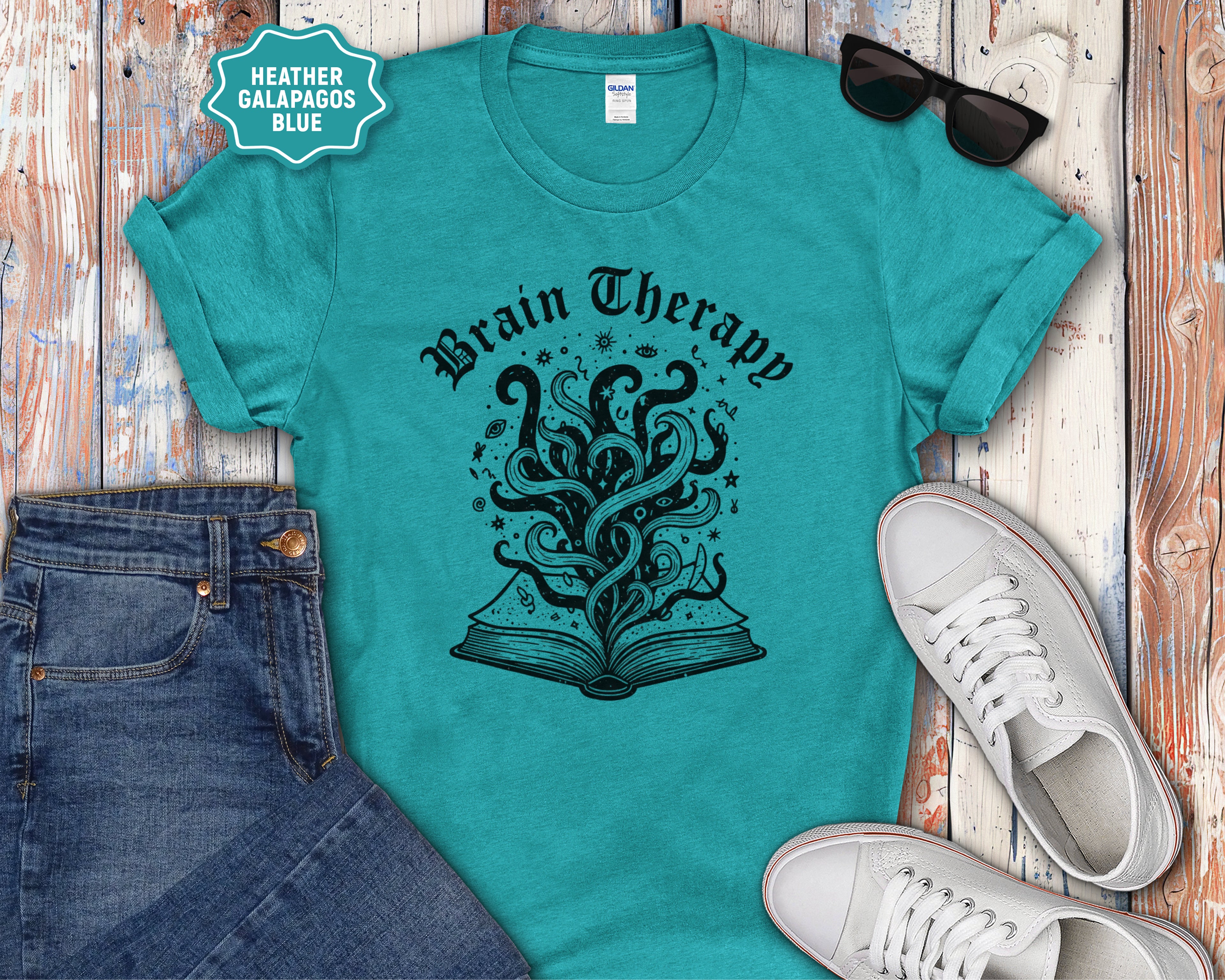 Brain Therapy Book Illustration T-Shirt