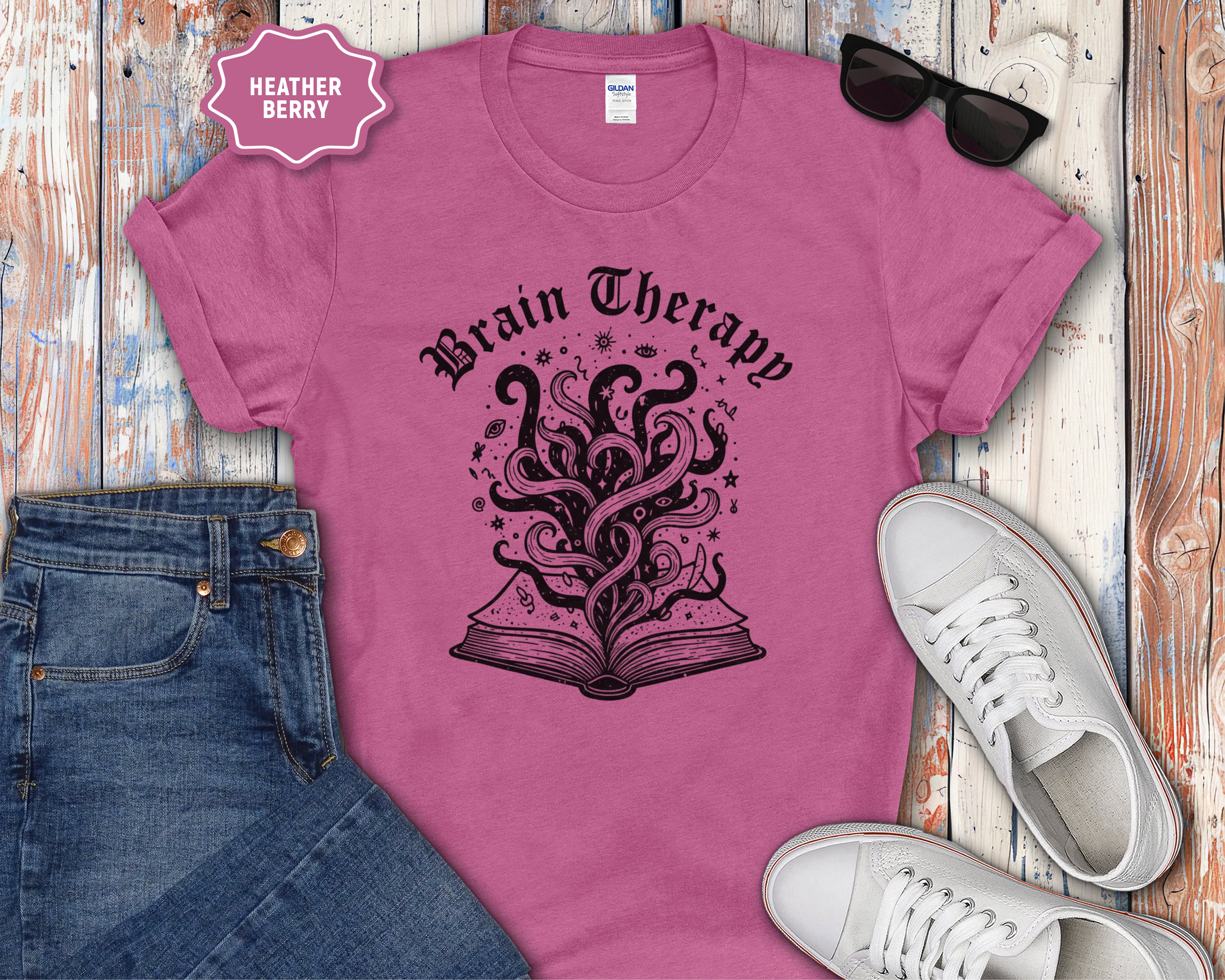 Brain Therapy Book Illustration T-Shirt