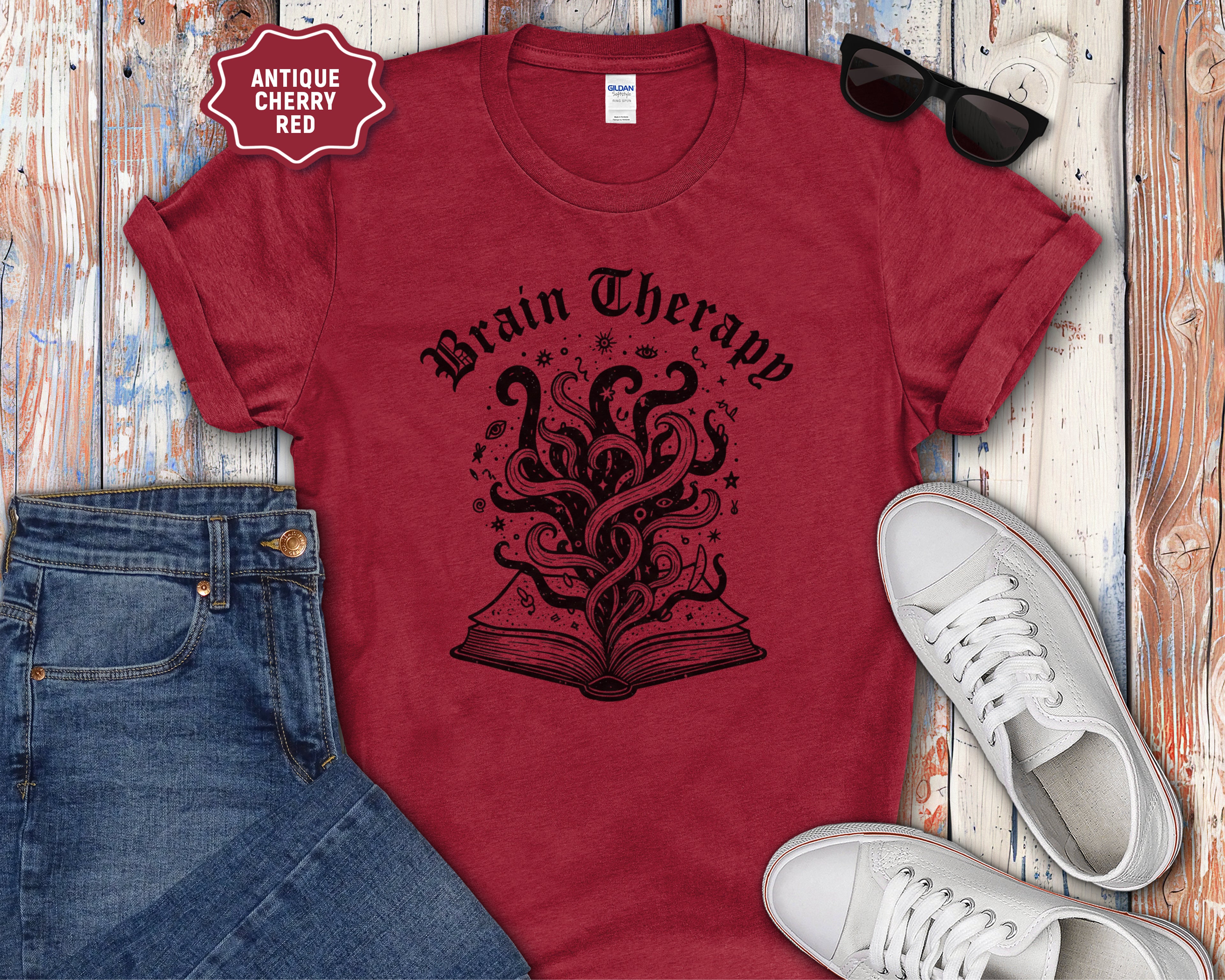 Brain Therapy Book Illustration T-Shirt
