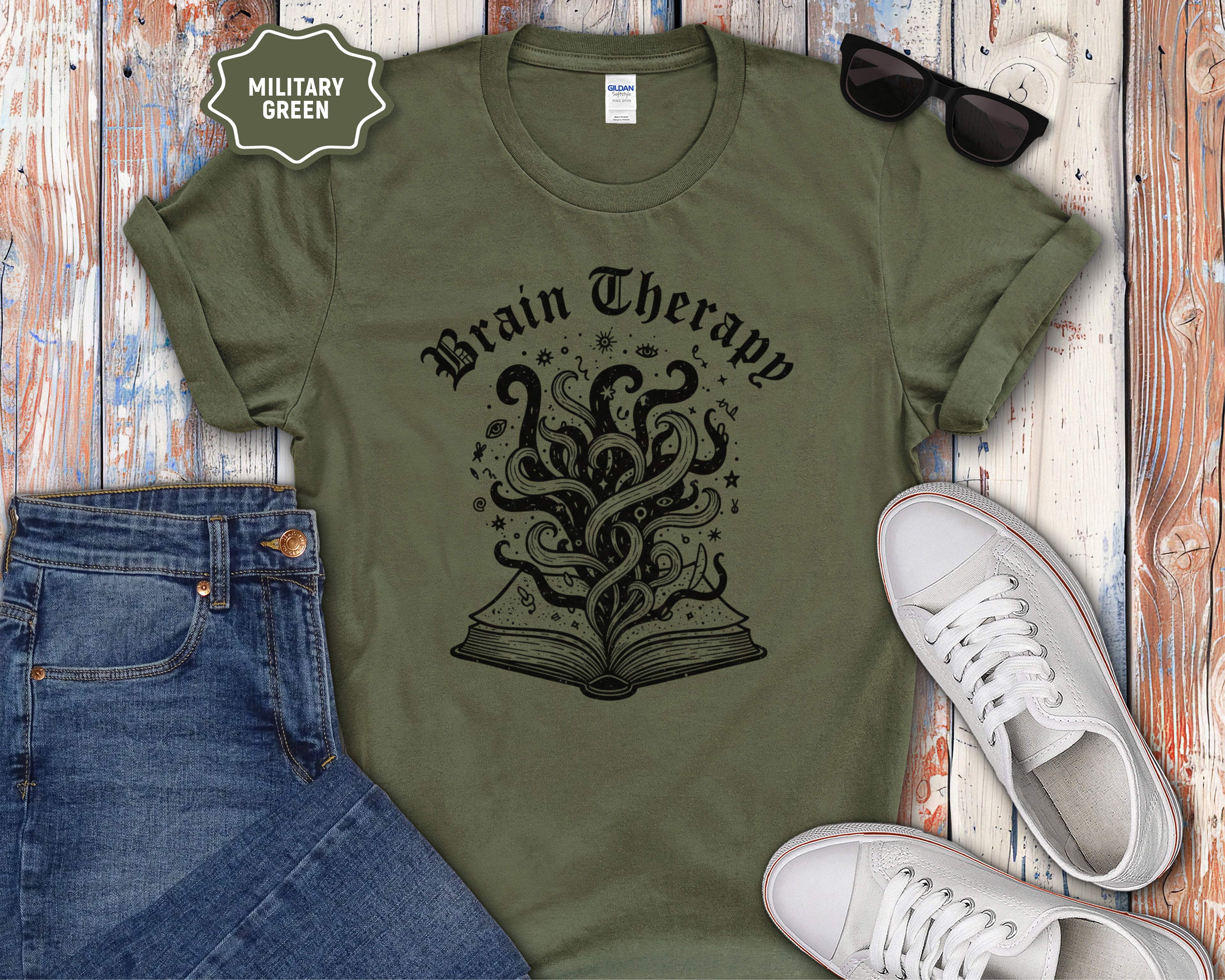 Brain Therapy Book Illustration T-Shirt