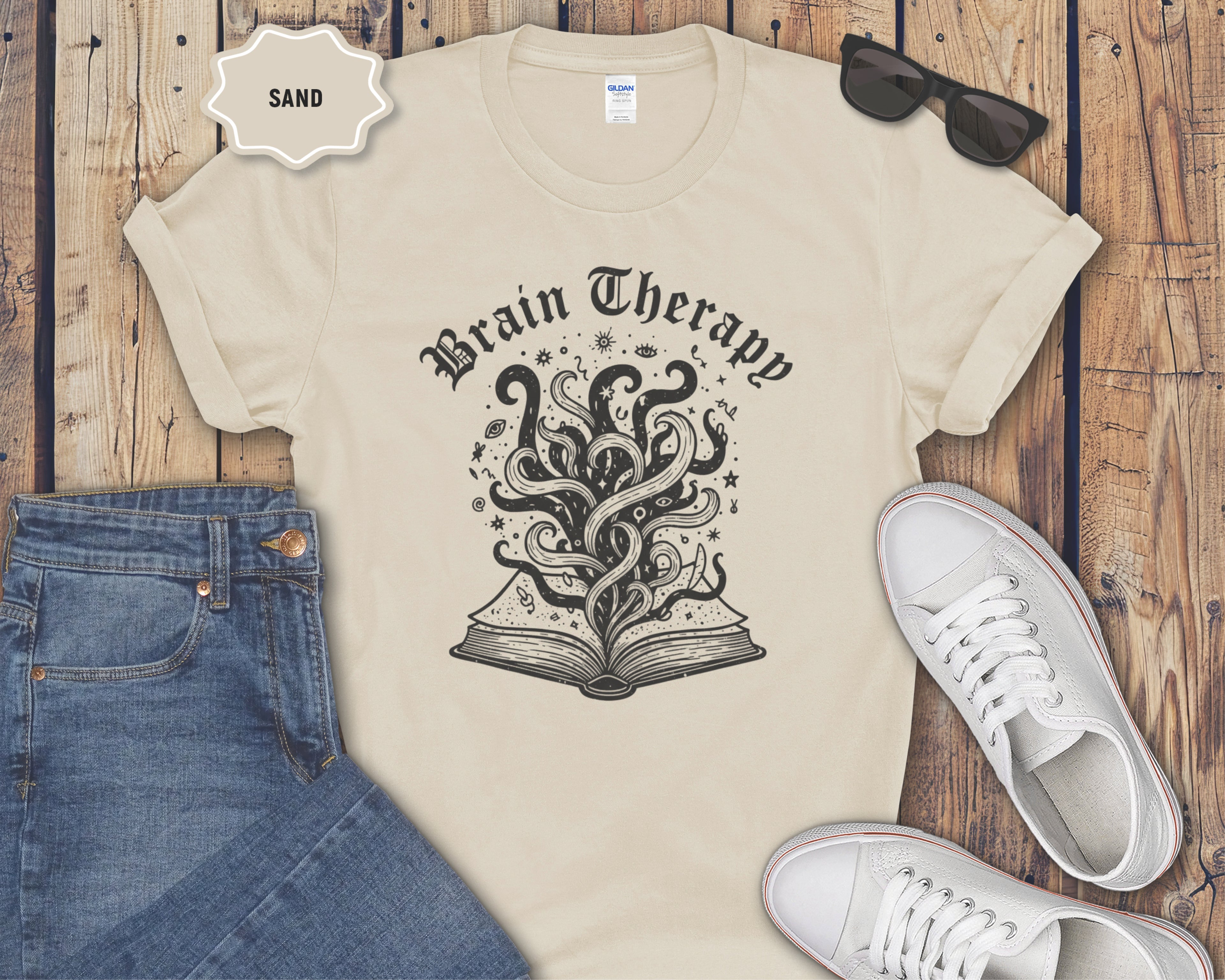 Brain Therapy Book Illustration T-Shirt