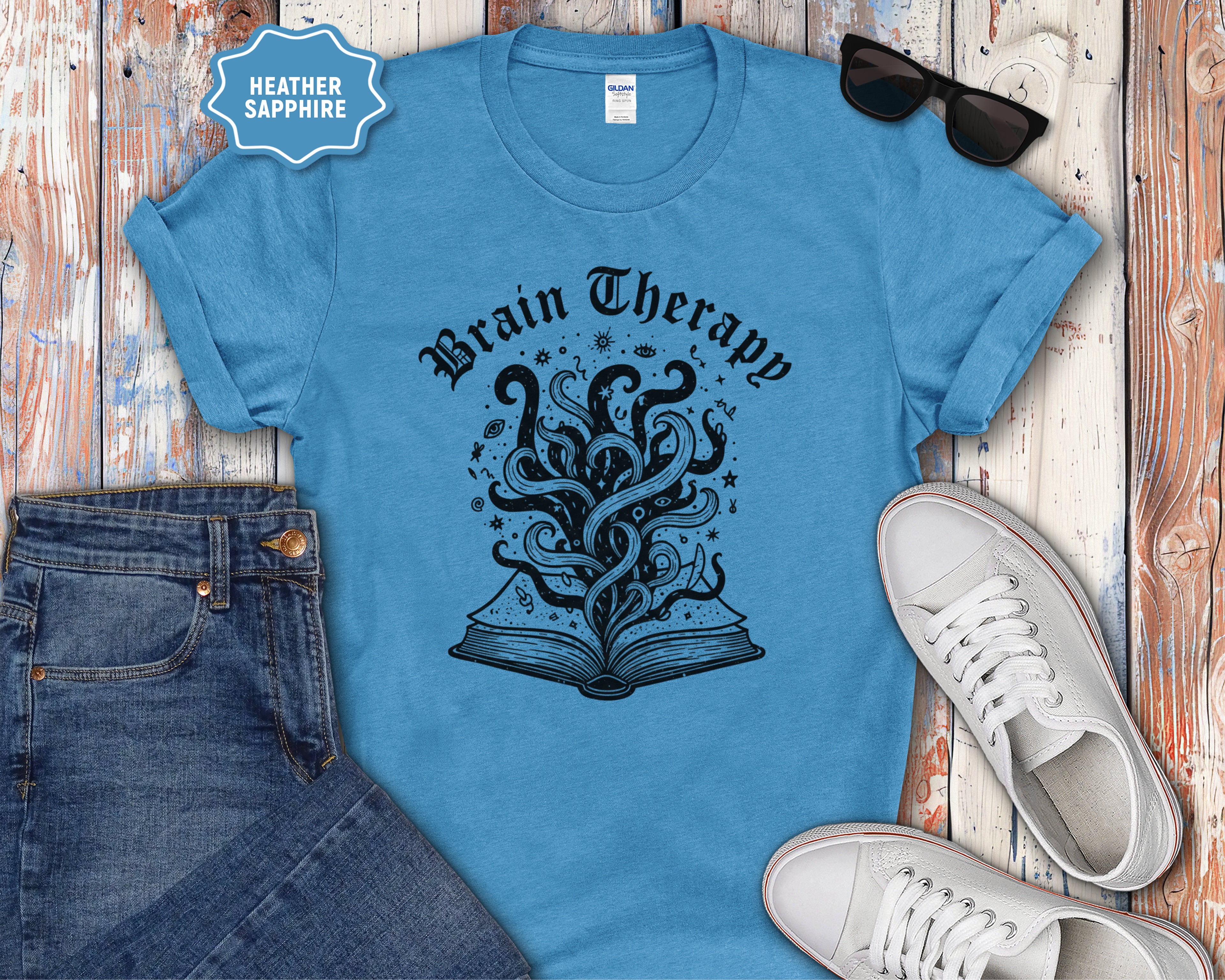 Brain Therapy Book Illustration T-Shirt