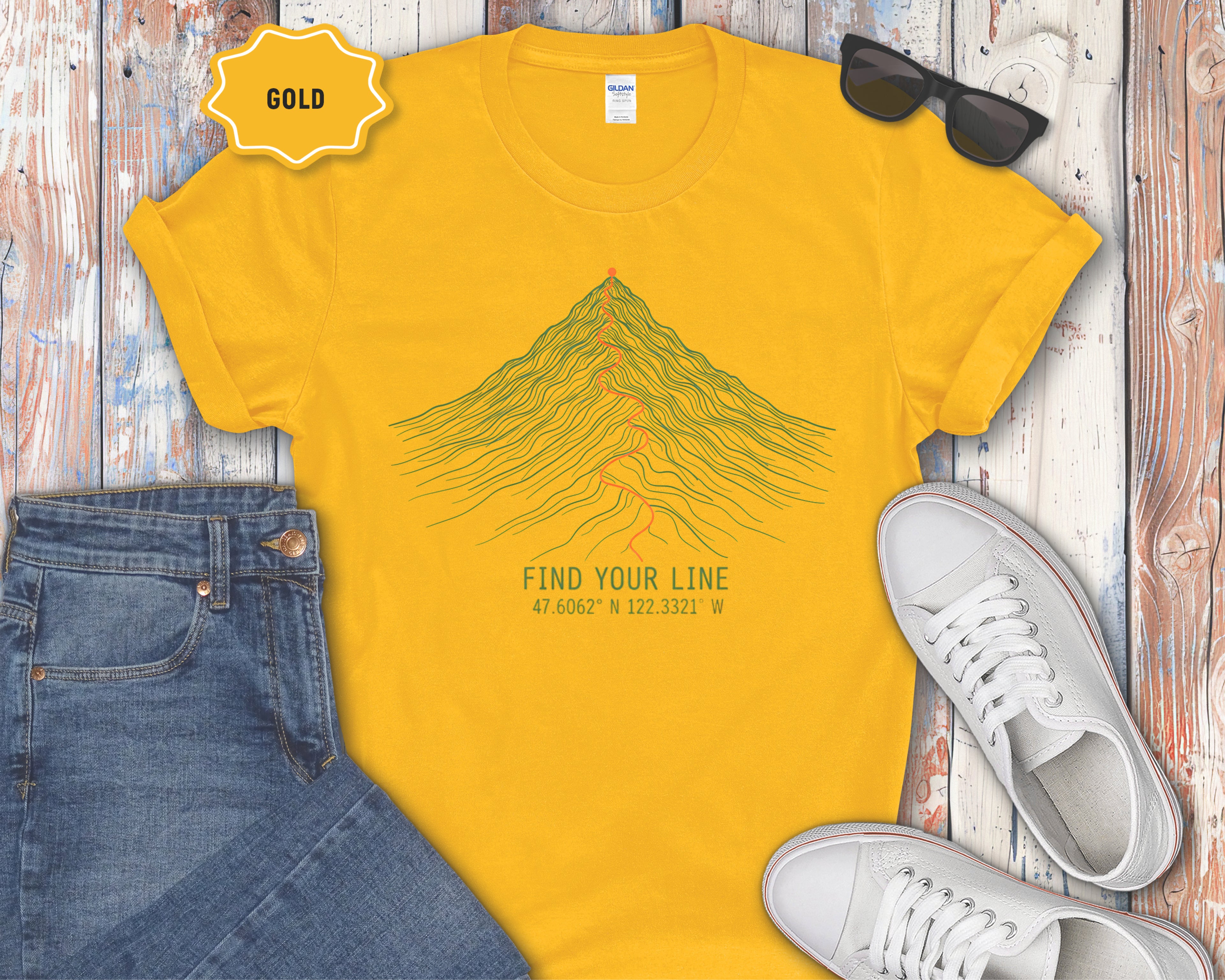 "Find Your Line" Inspirational Outdoor Tee